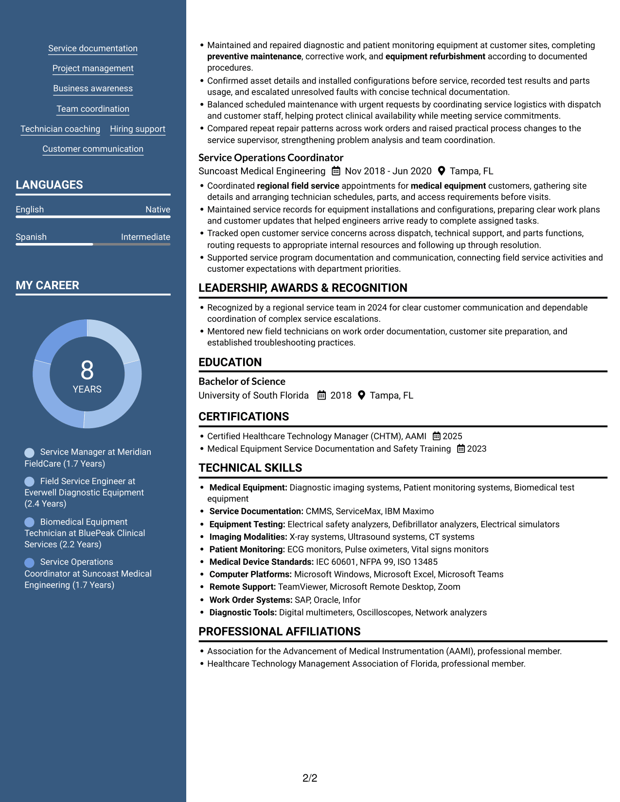 Resume example — page 2
