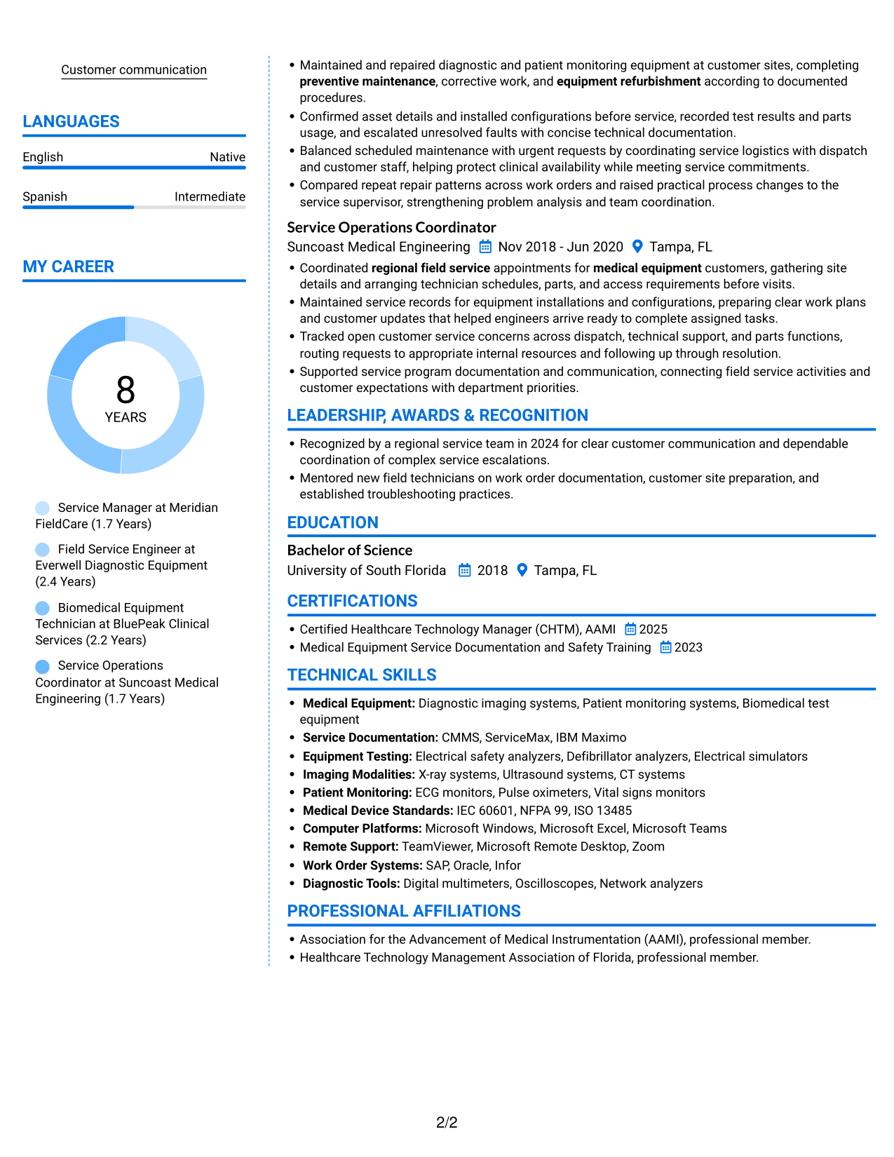 Resume example — page 2