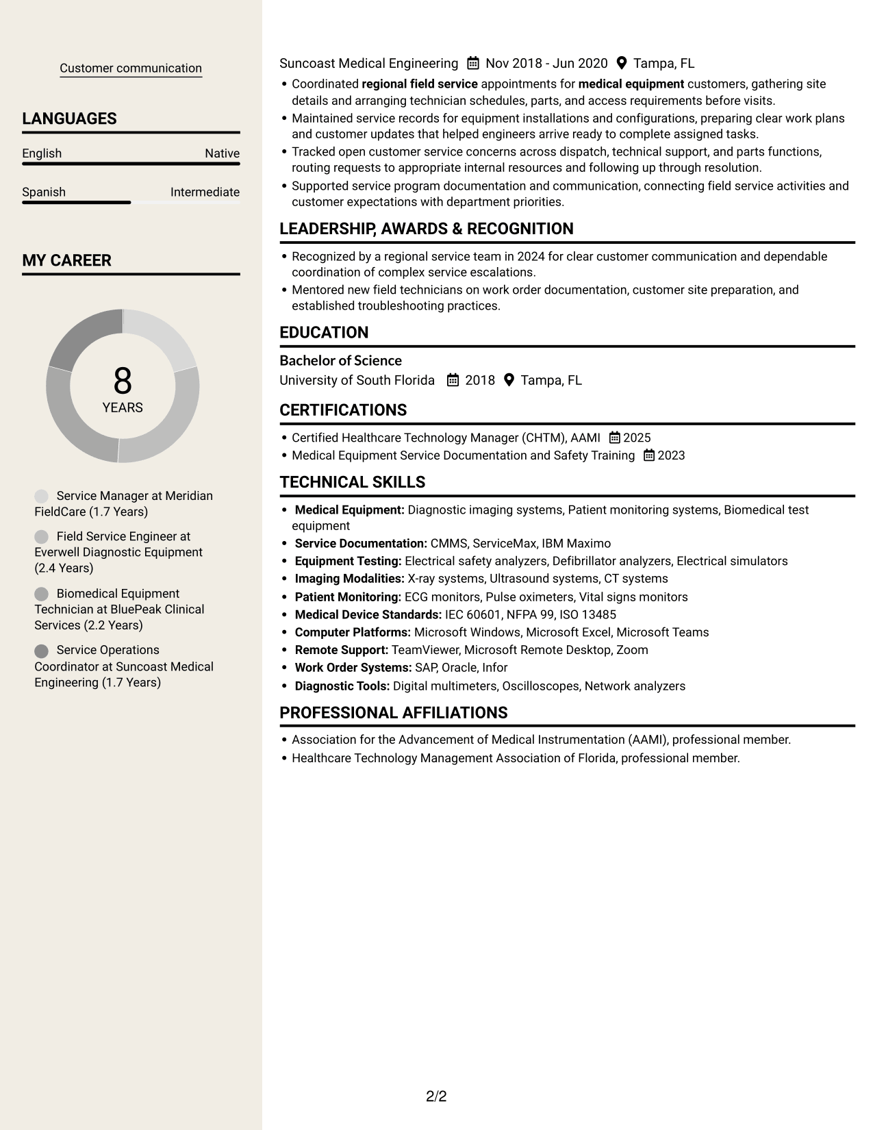 Resume example — page 2
