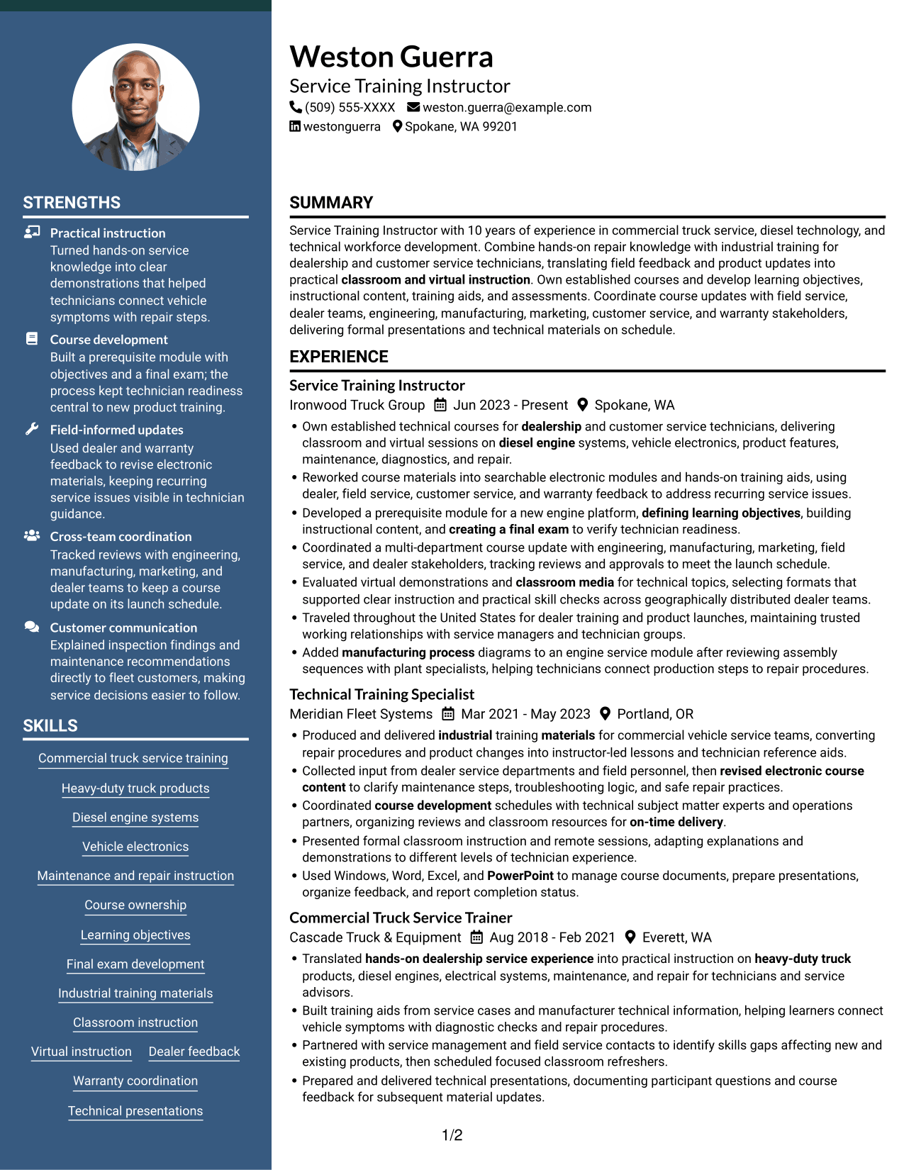 Resume example — page 1