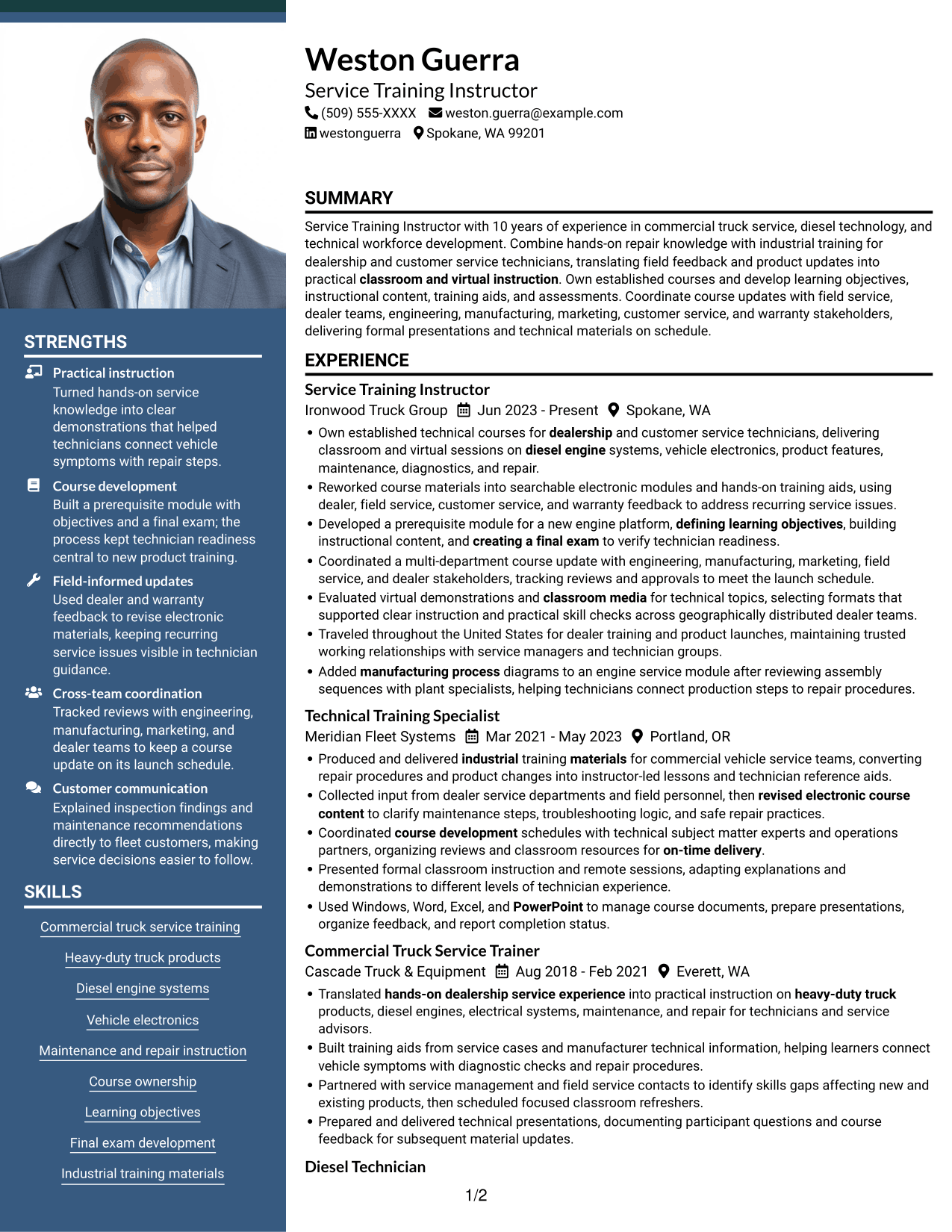 Resume example — page 1