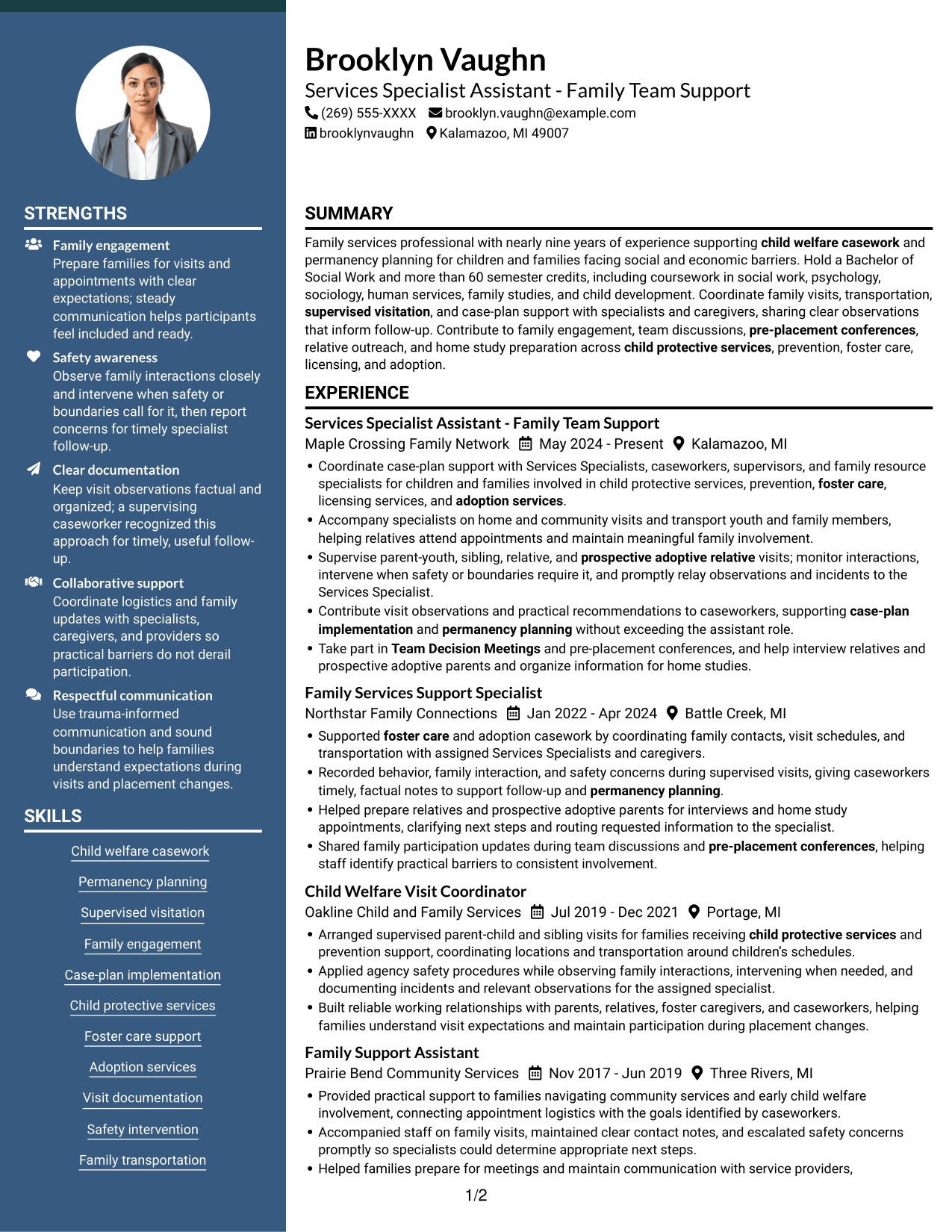 Resume example — page 1