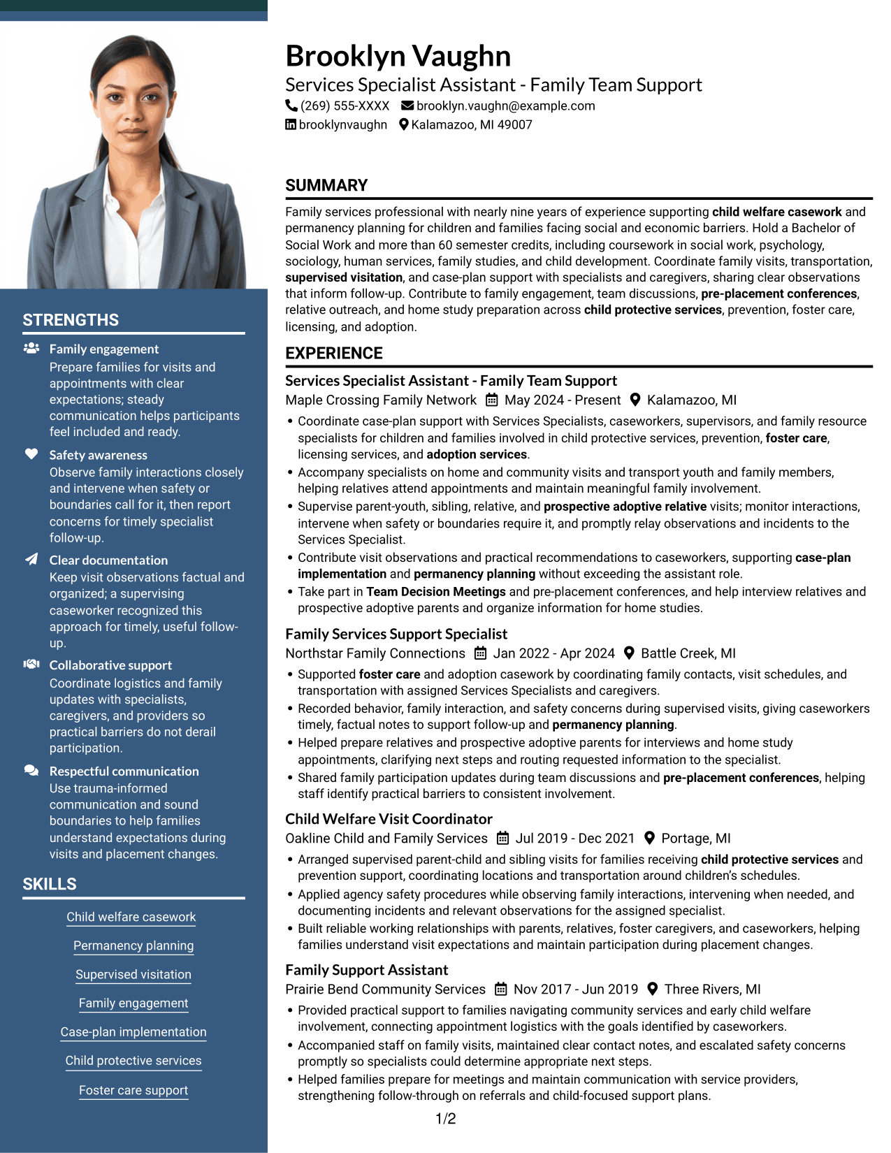Resume example — page 1