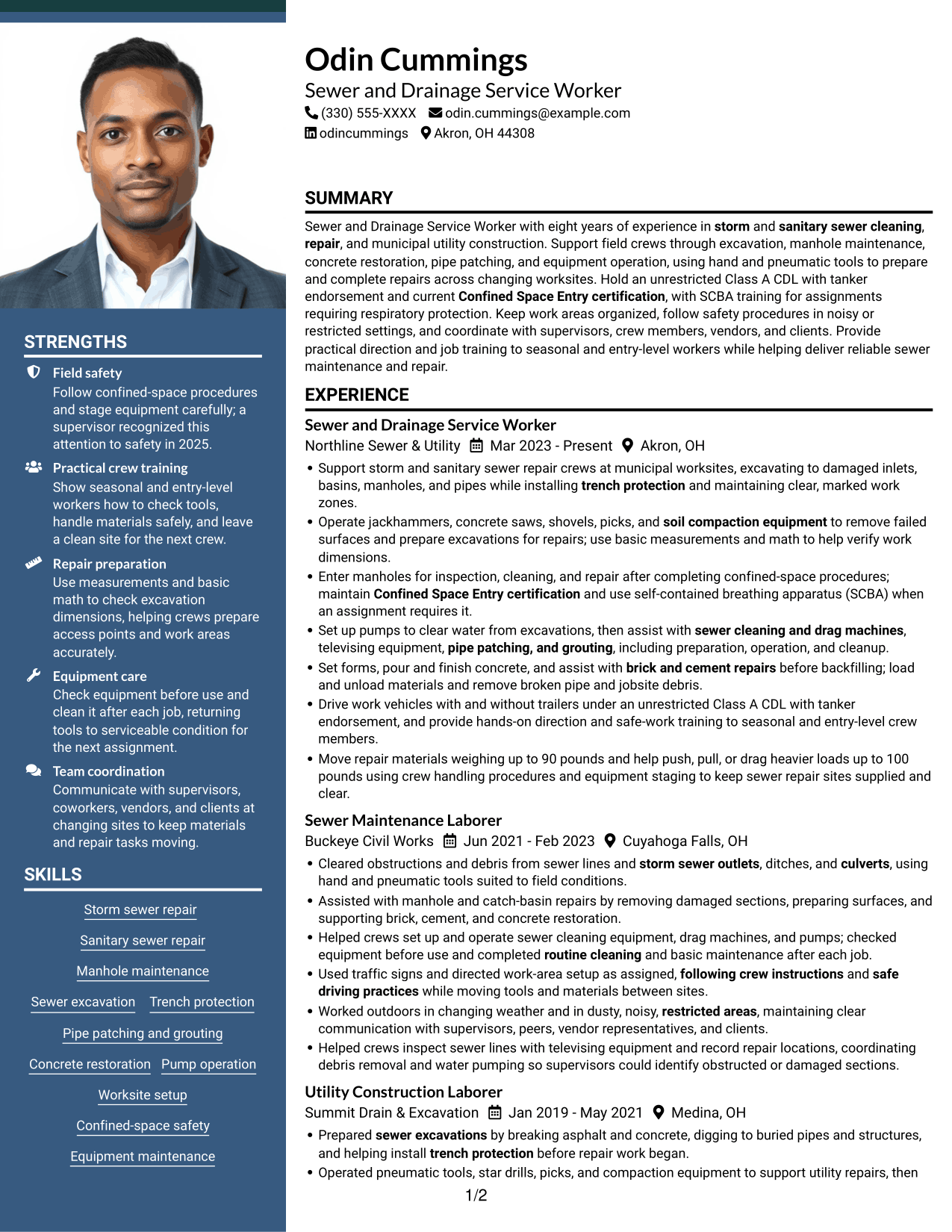 Resume example — page 1