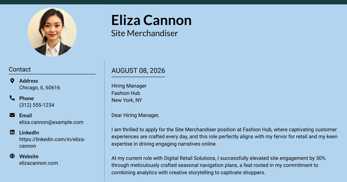 30+ Site Merchandiser Cover Letter Templates with Example 2026