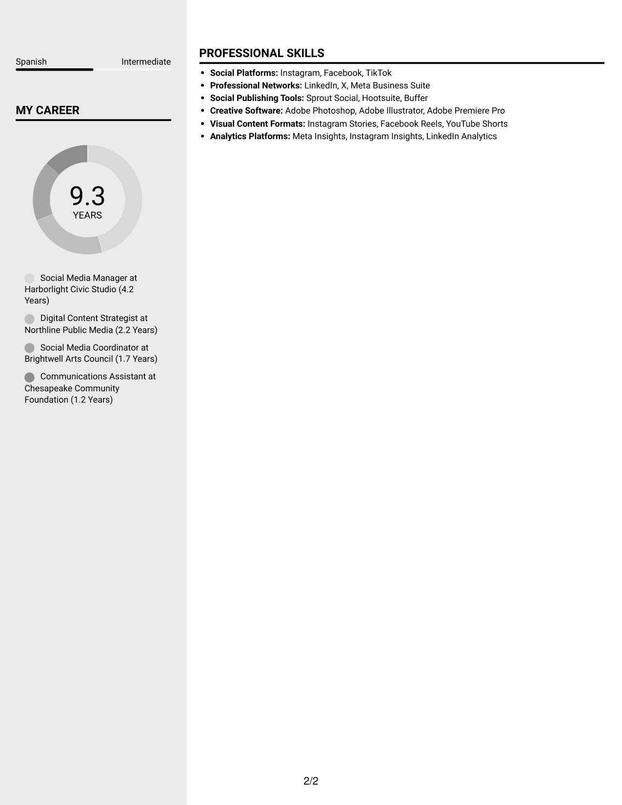Resume example — page 2