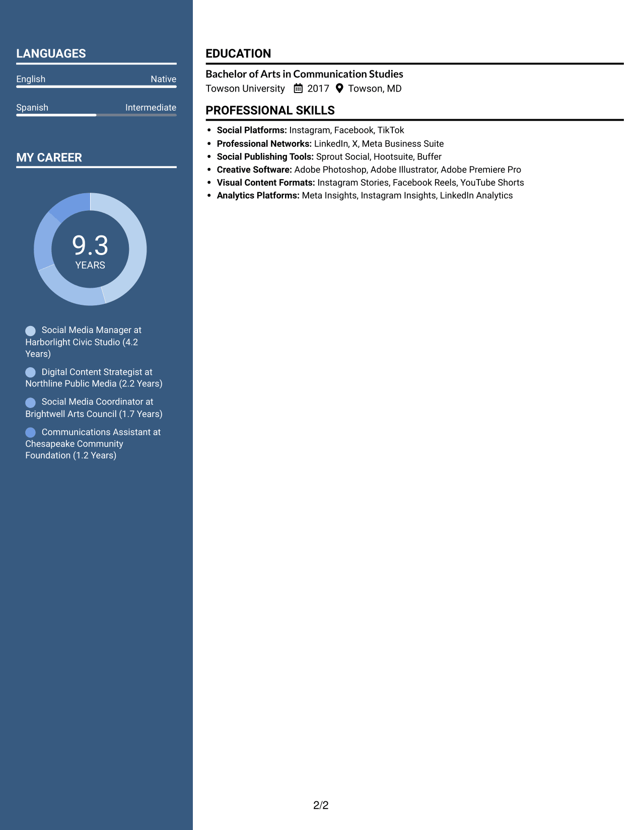 Resume example — page 2