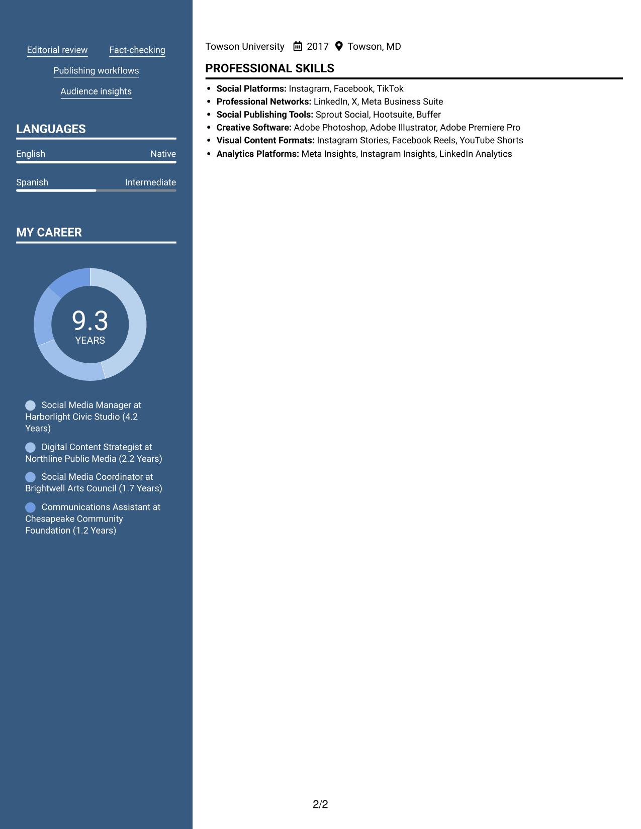 Resume example — page 2