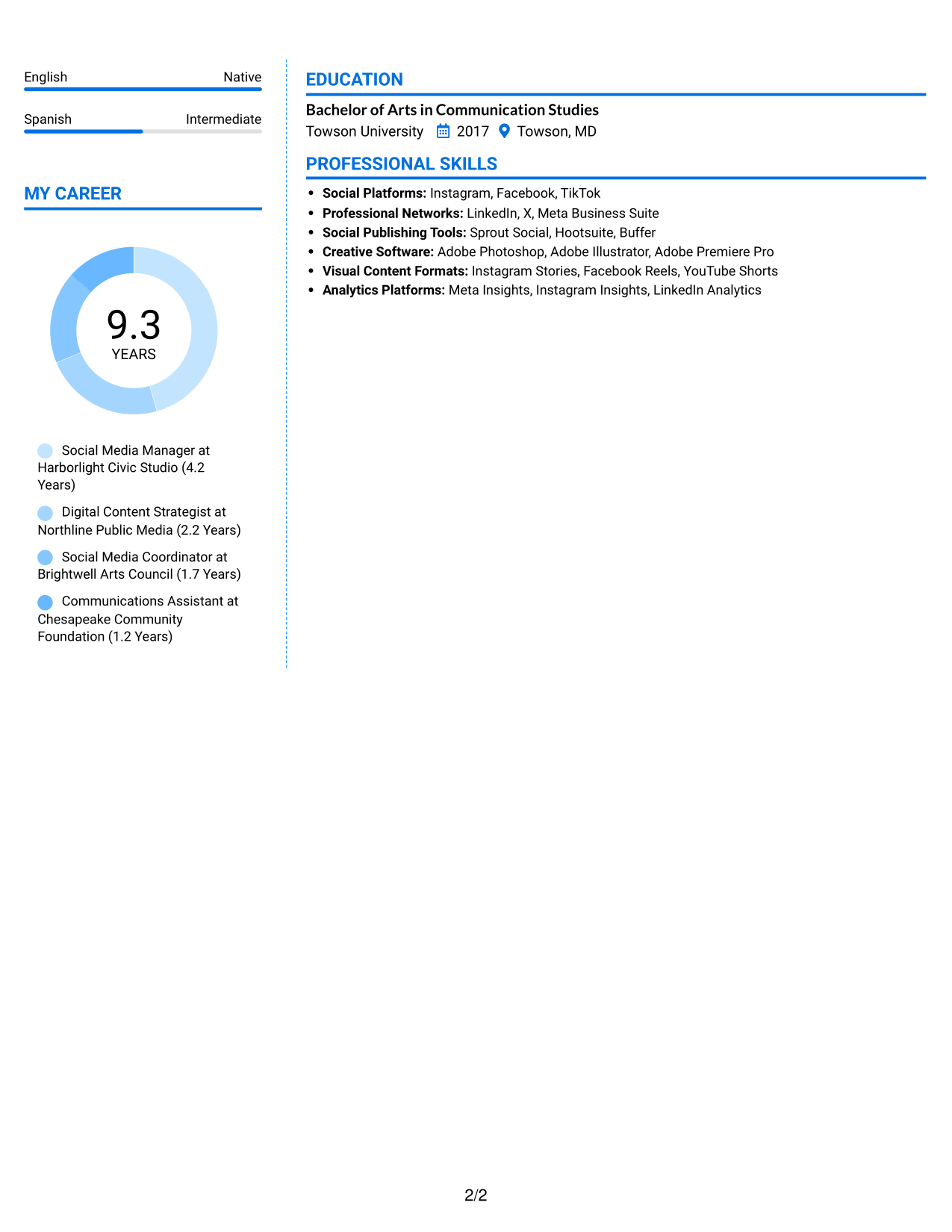 Resume example — page 2