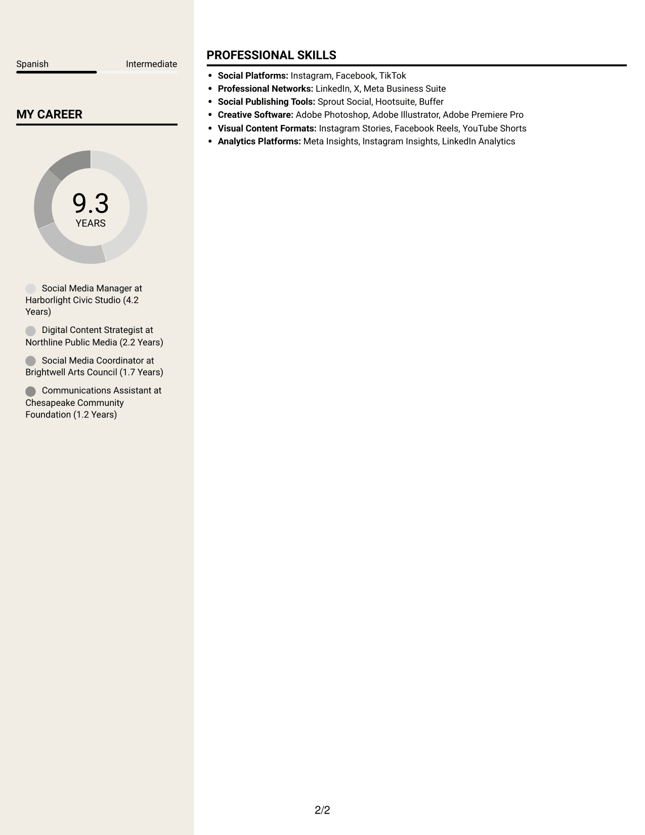 Resume example — page 2