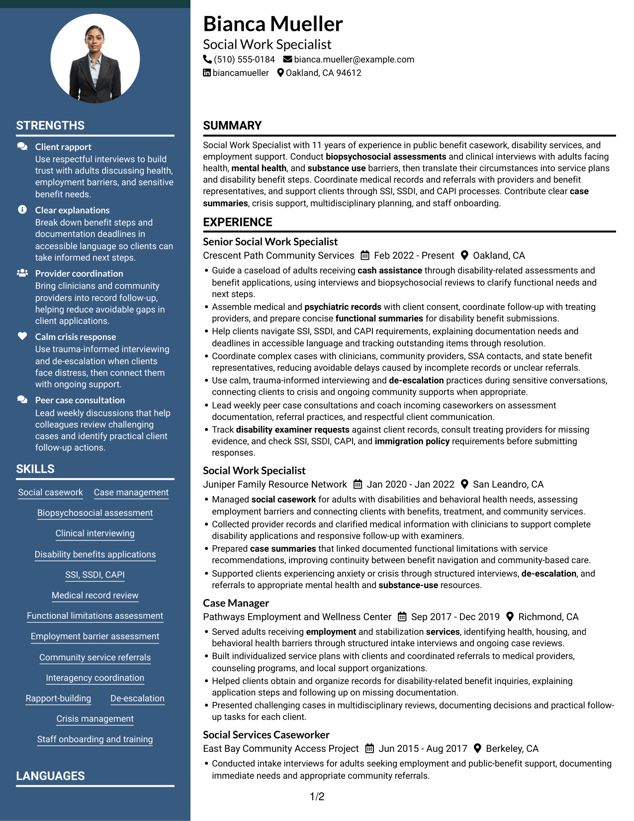 Resume example — page 1