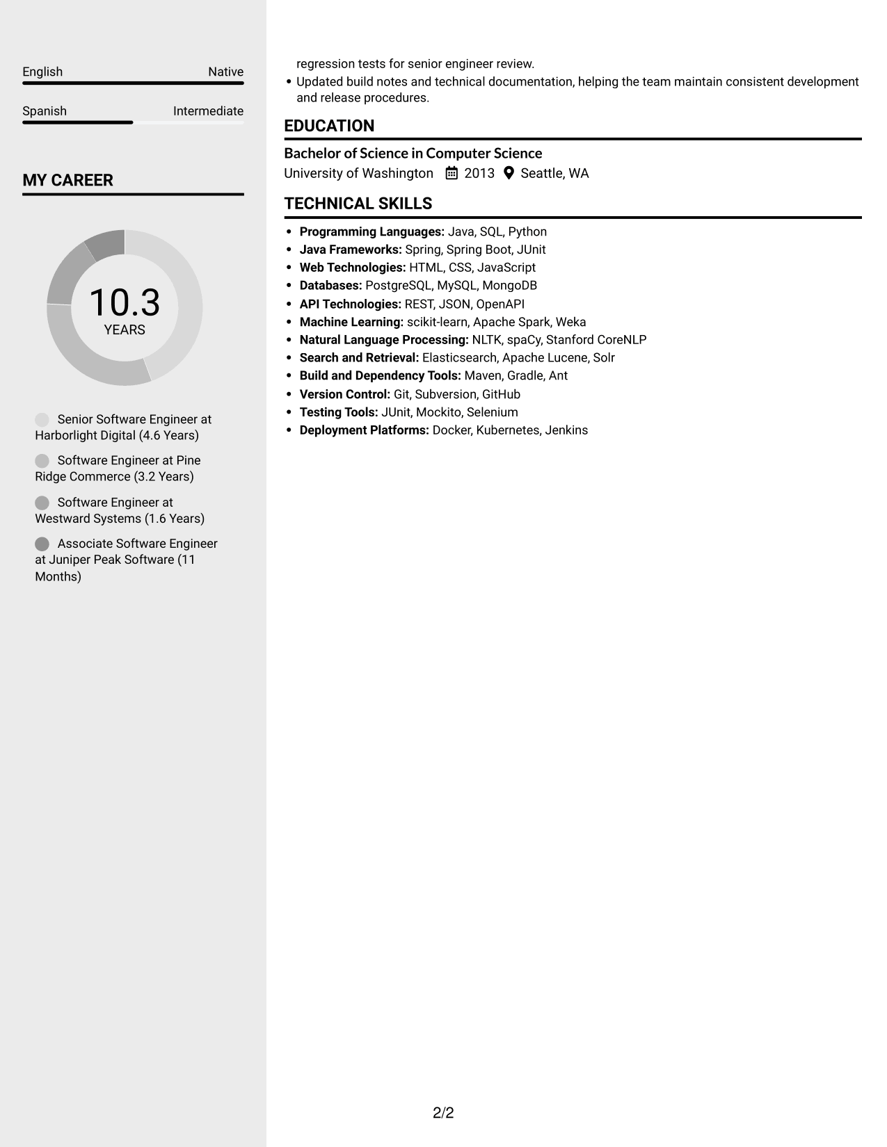 Resume example — page 2