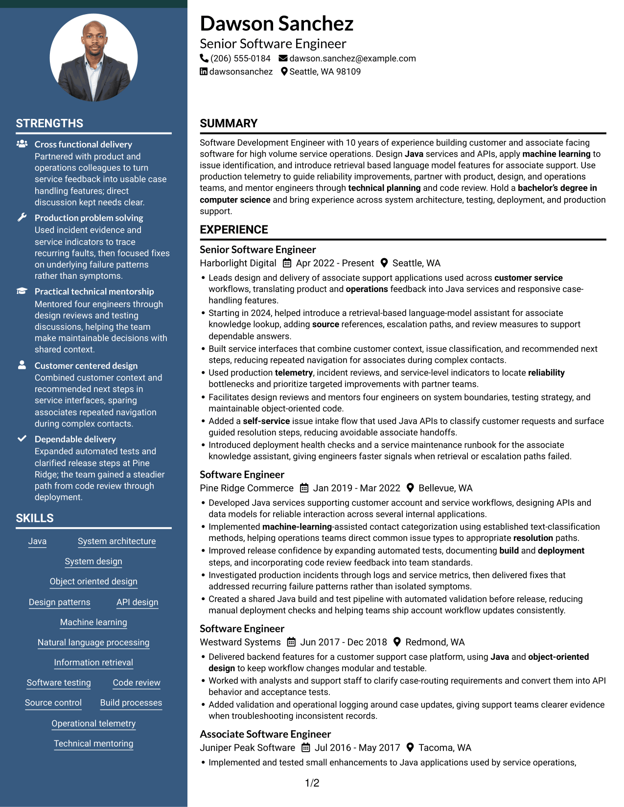 Resume example — page 1