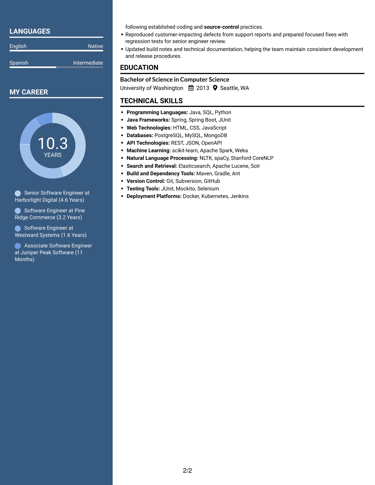 Resume example — page 2