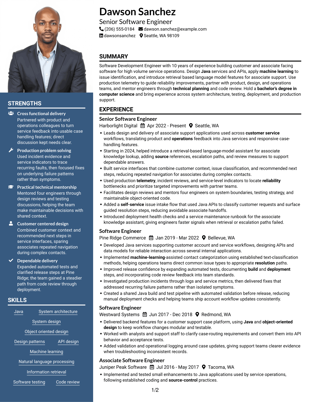 Resume example — page 1