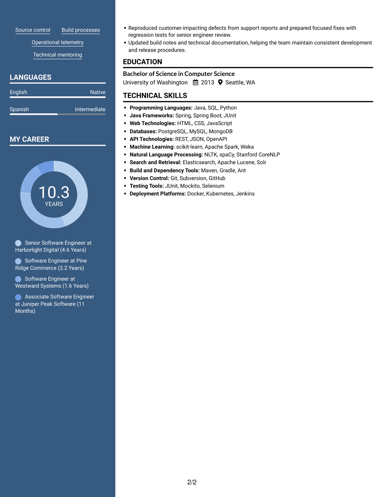 Resume example — page 2