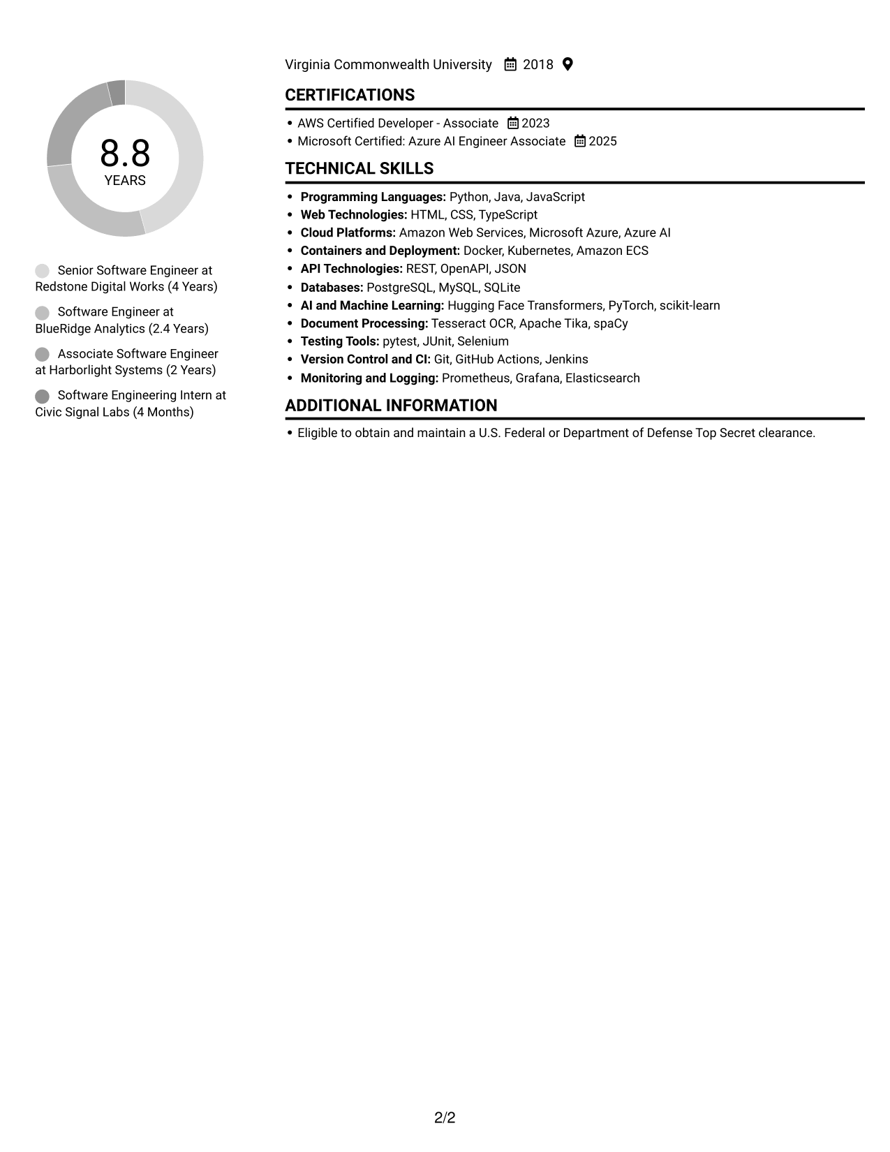 Resume example — page 2