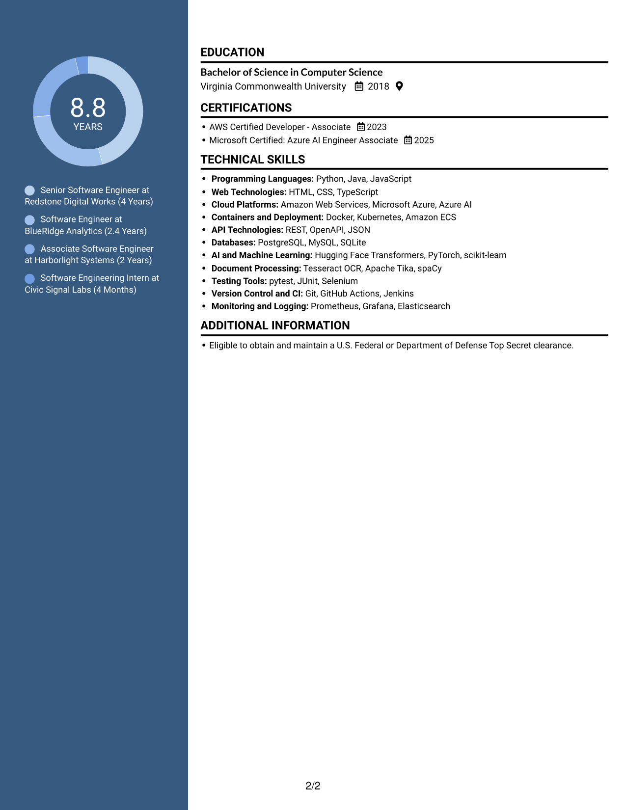 Resume example — page 2