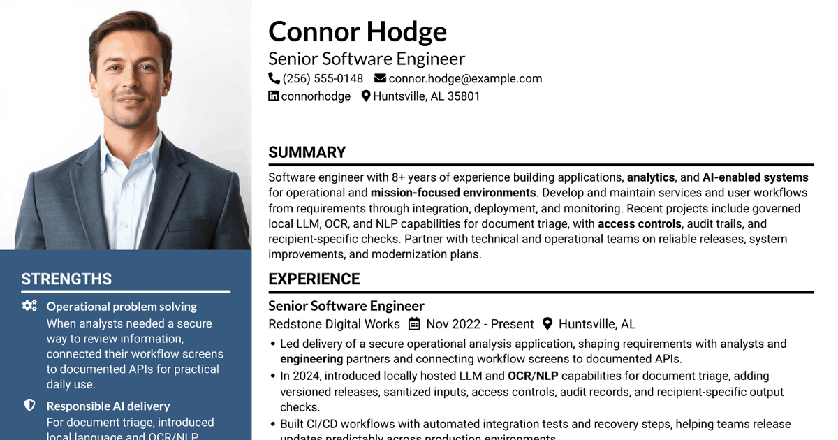 7 Software Engineer - AI-Enabled Mission Systems Resume Templates with Example