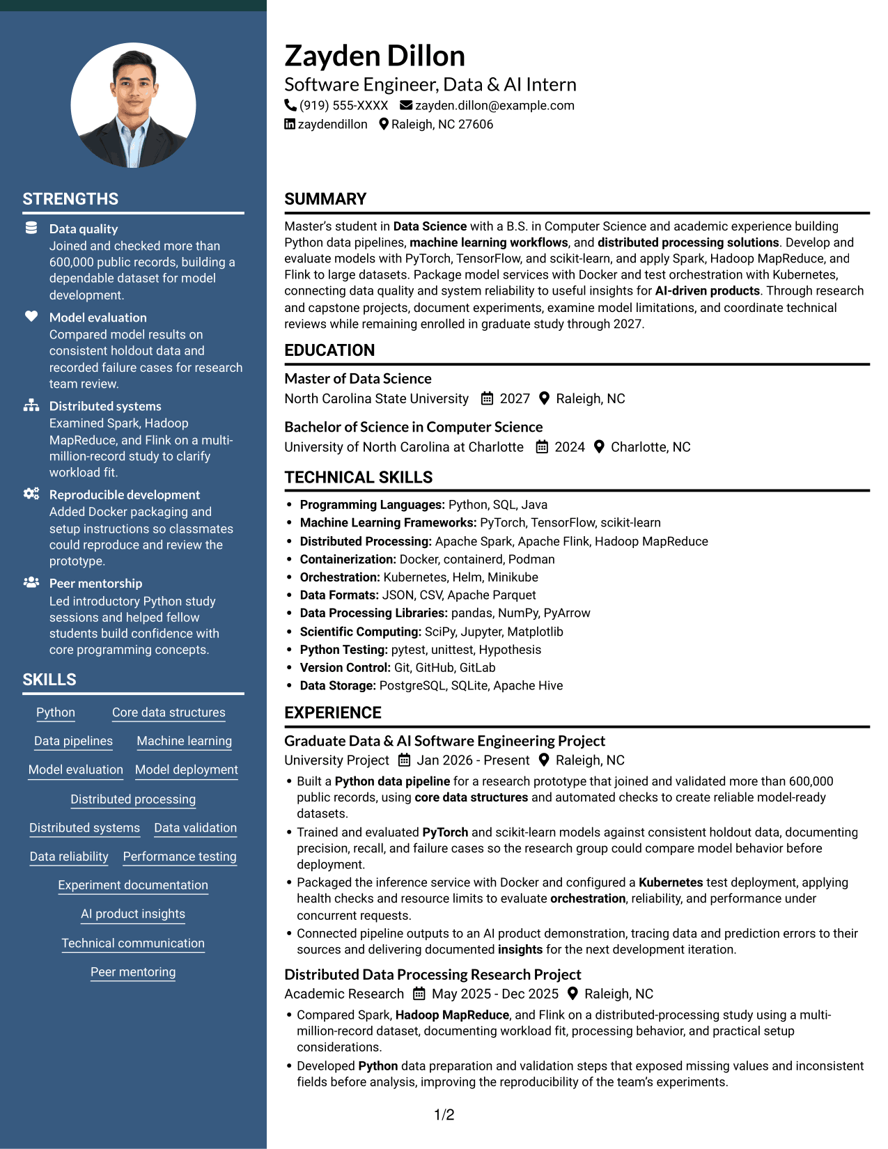Resume example — page 1