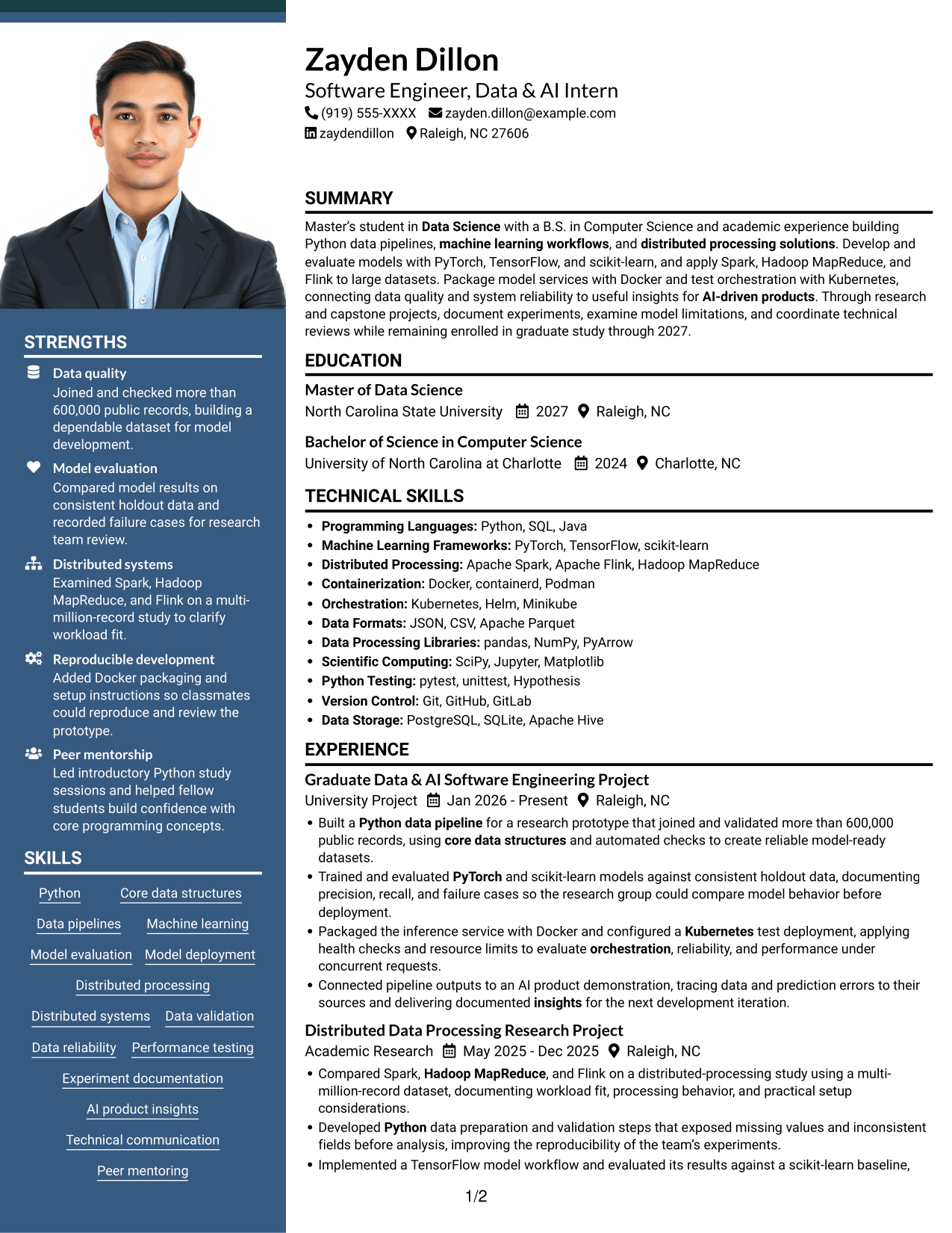 Resume example — page 1