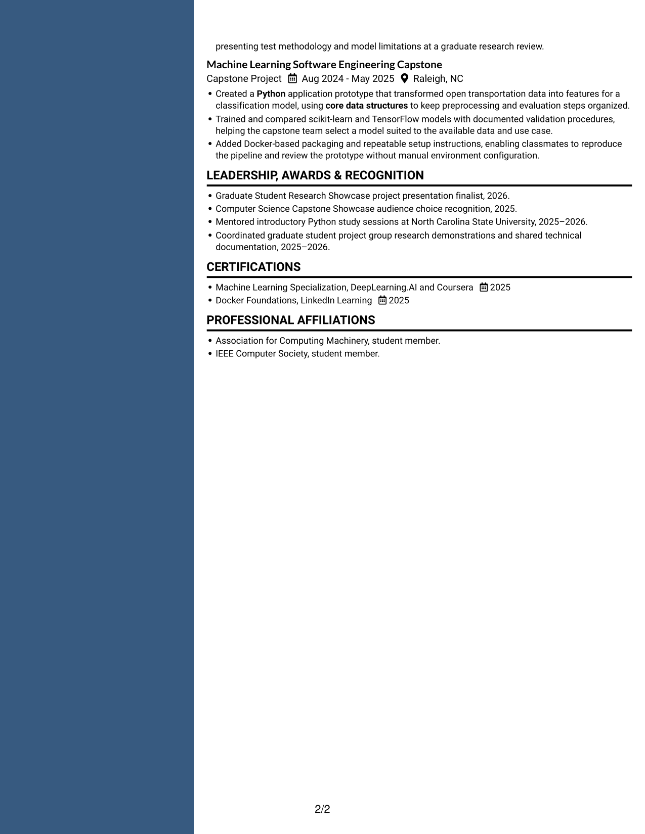 Resume example — page 2