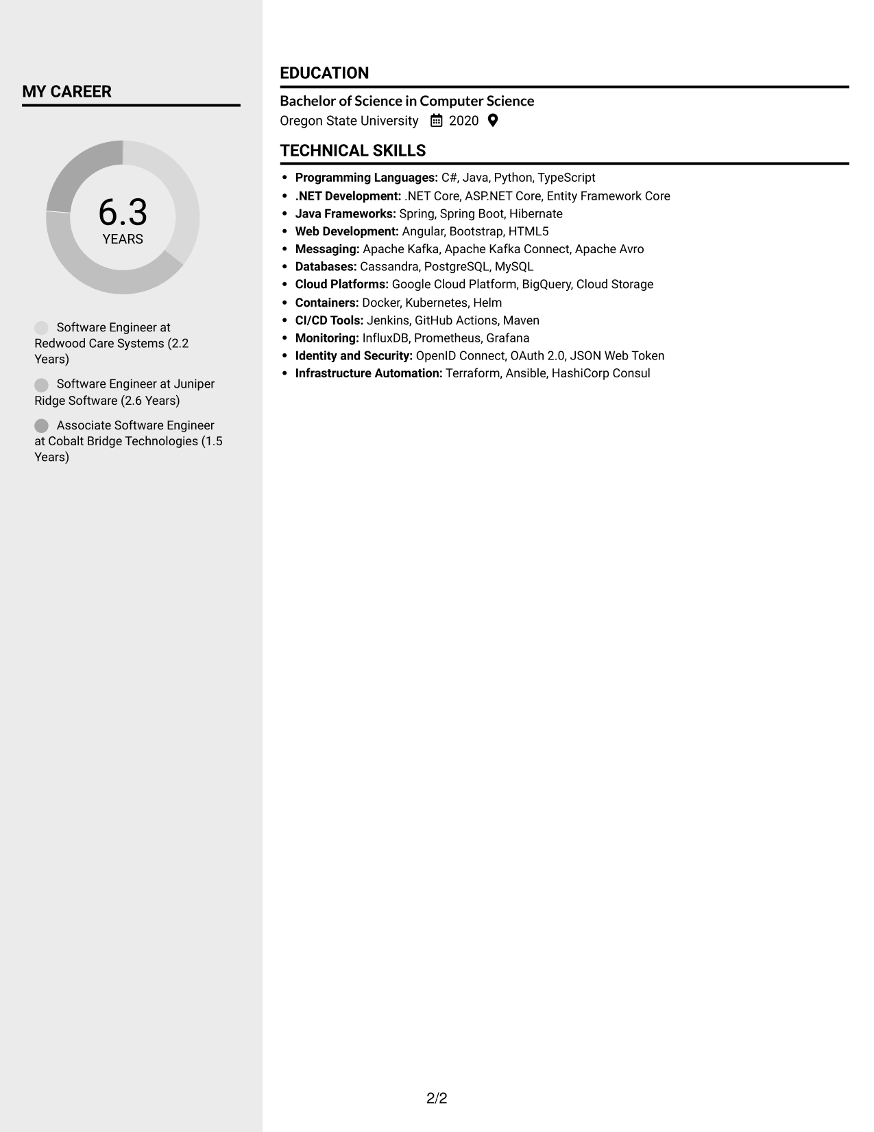 Resume example — page 2