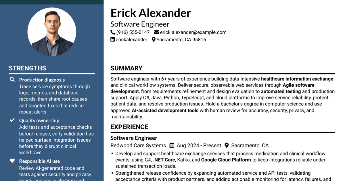 7 Software Engineer - Healthcare Information Exchange Resume Templates with Example