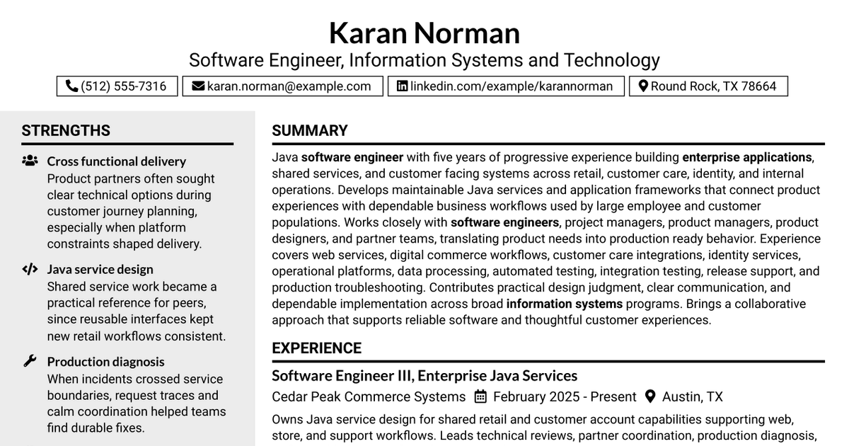 7 Software Engineer, Information Systems & Technology Resume Templates with Example