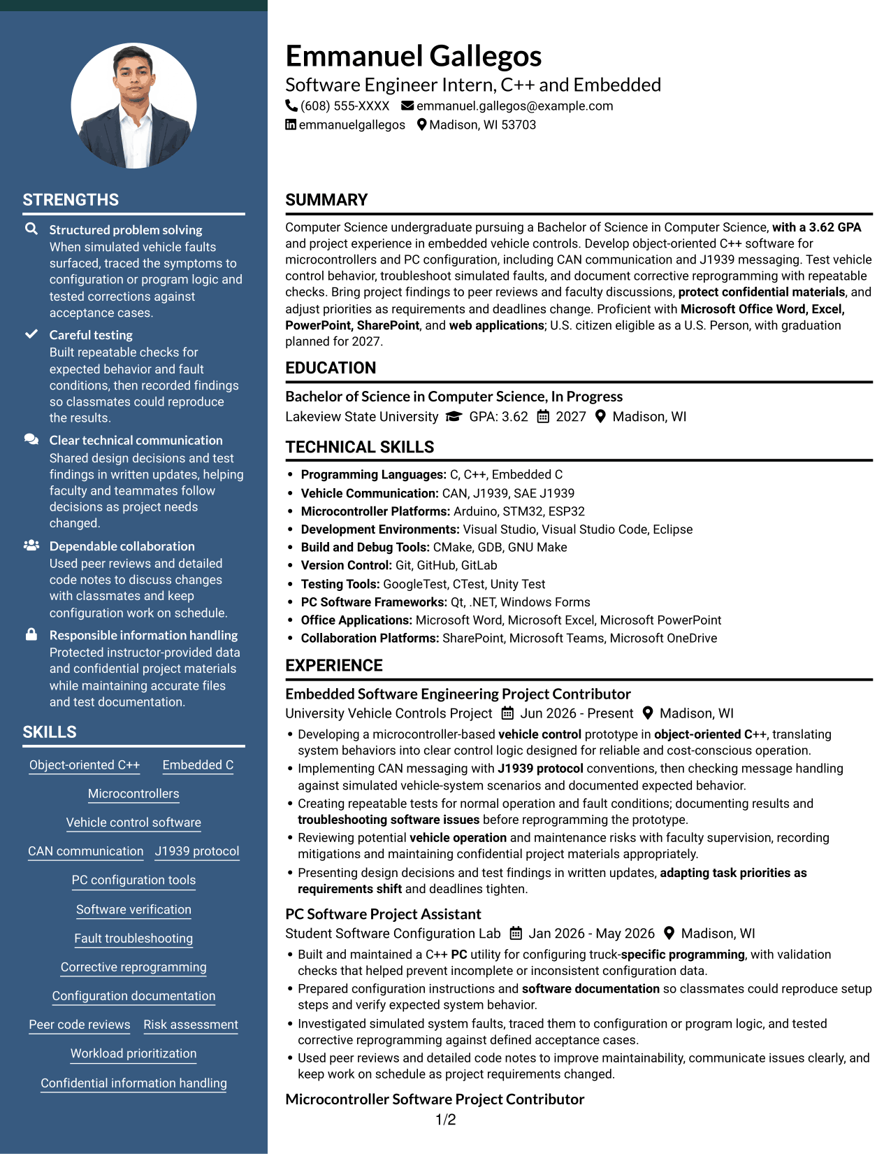 Resume example — page 1