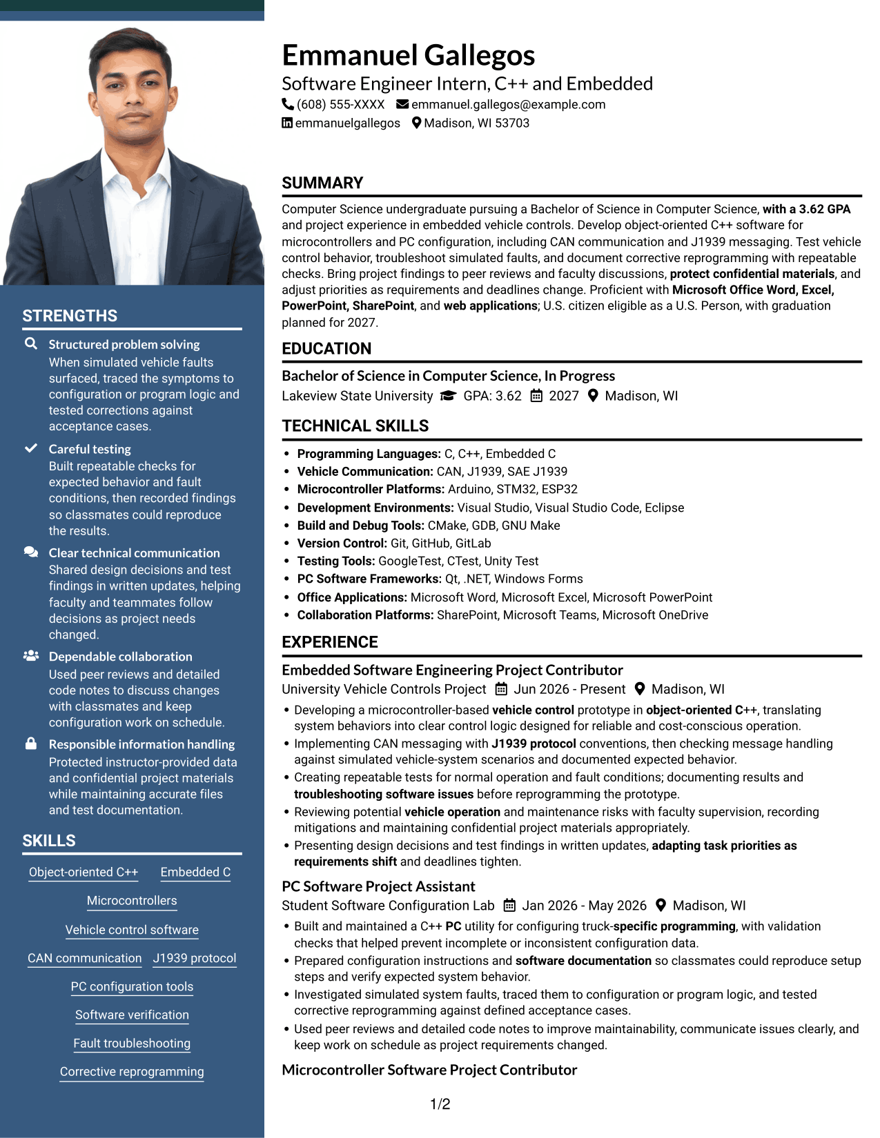Resume example — page 1