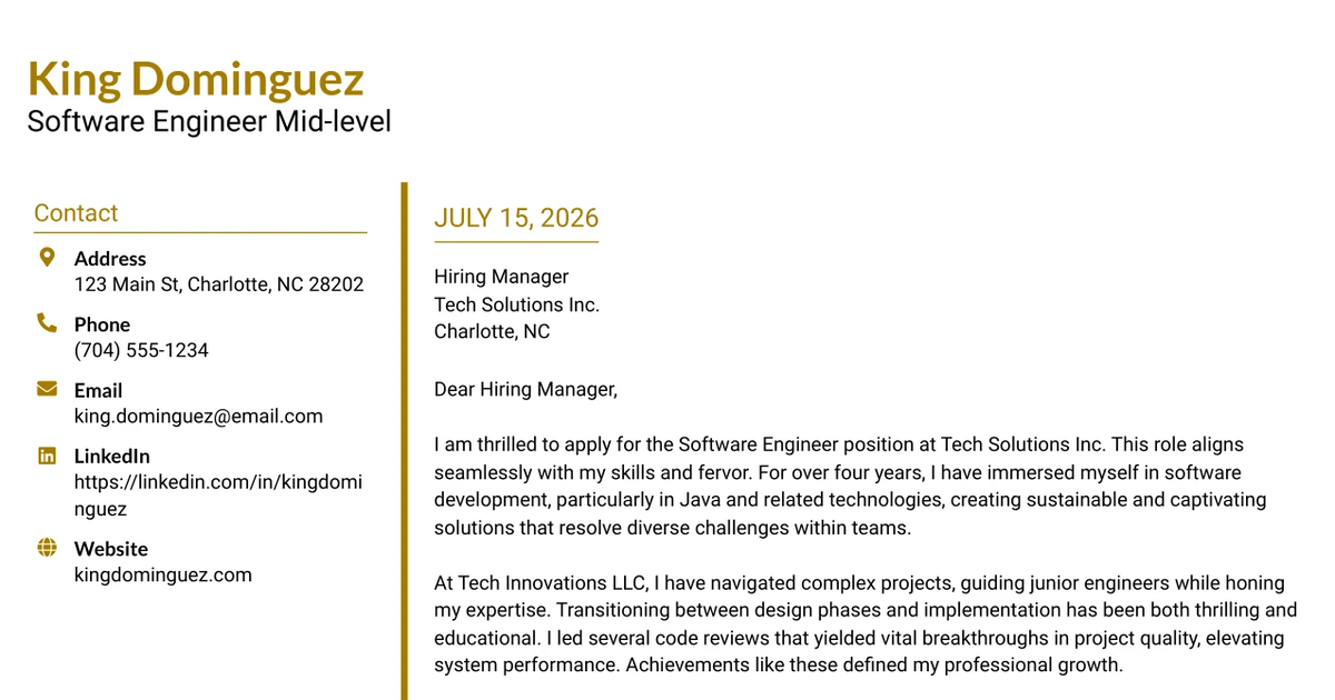 30+ Software Engineer Mid-level Cover Letter Templates with Example 2026