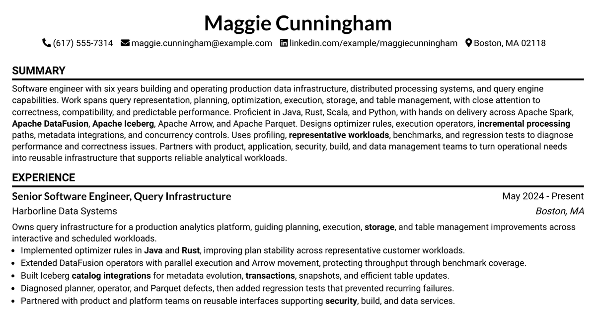 7 Software Engineer - Query Engines Resume Templates with Example