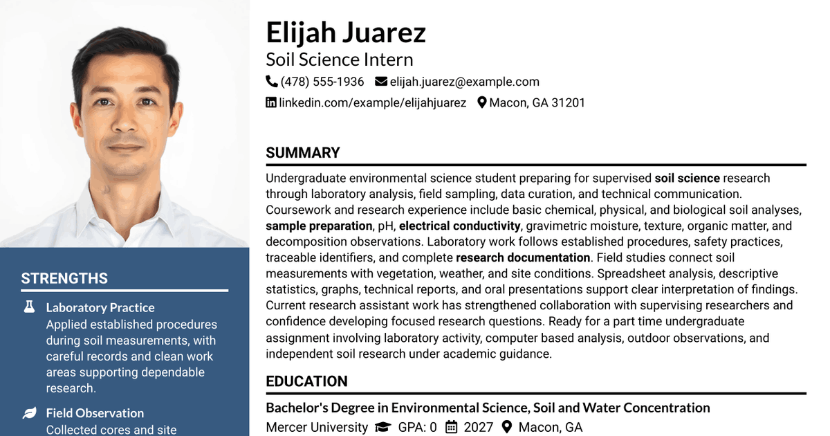 7 Soil Science Intern Resume Templates with Example