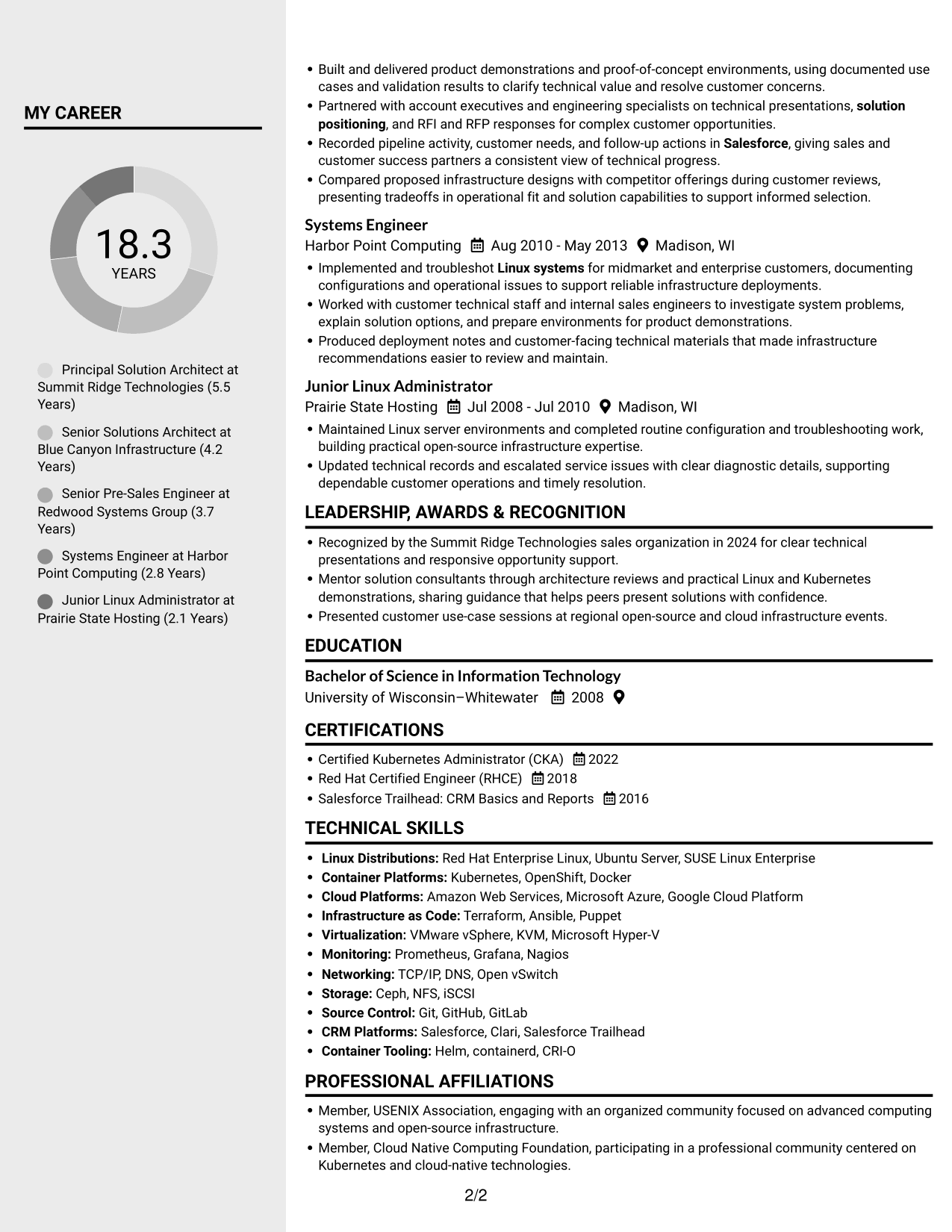 Resume example — page 2