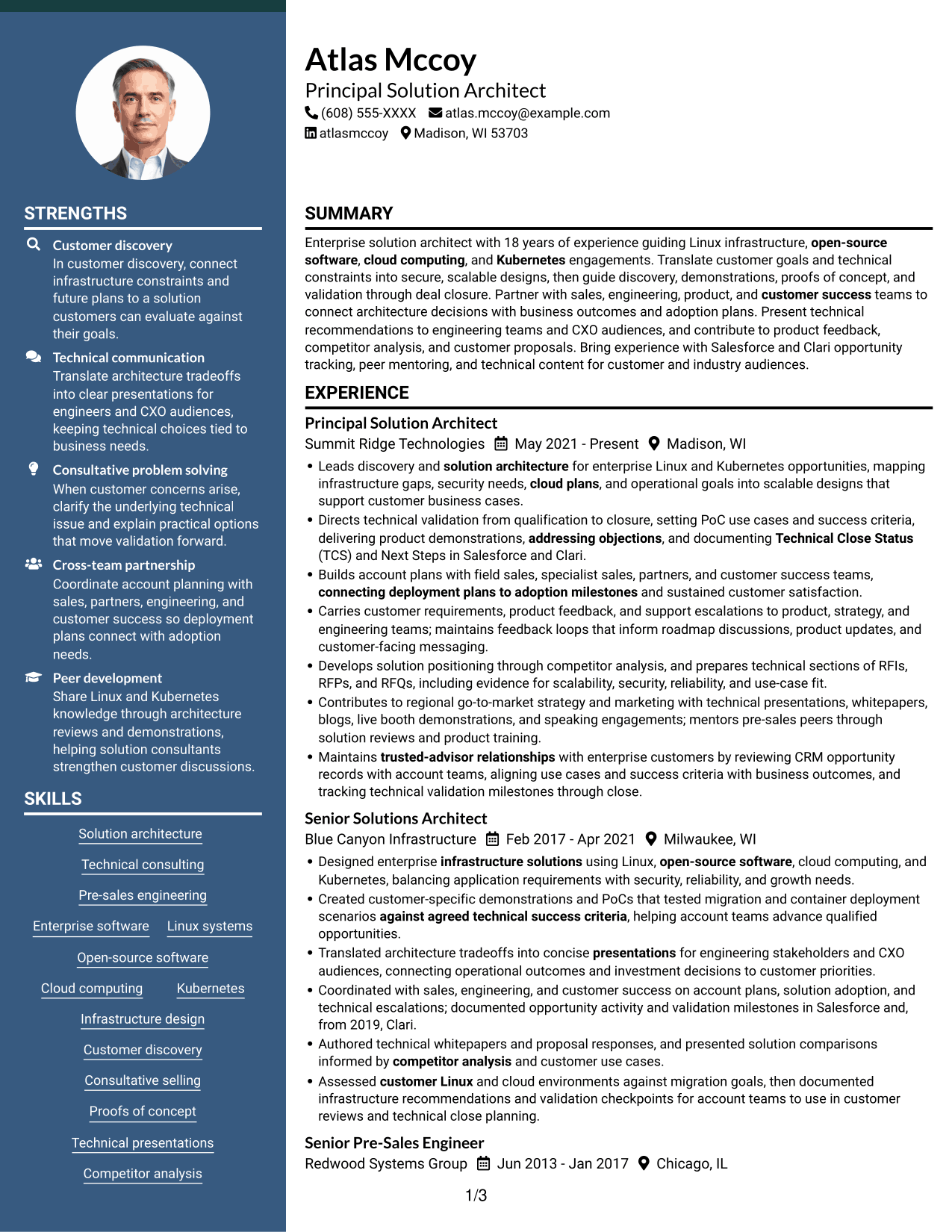 Resume example — page 1