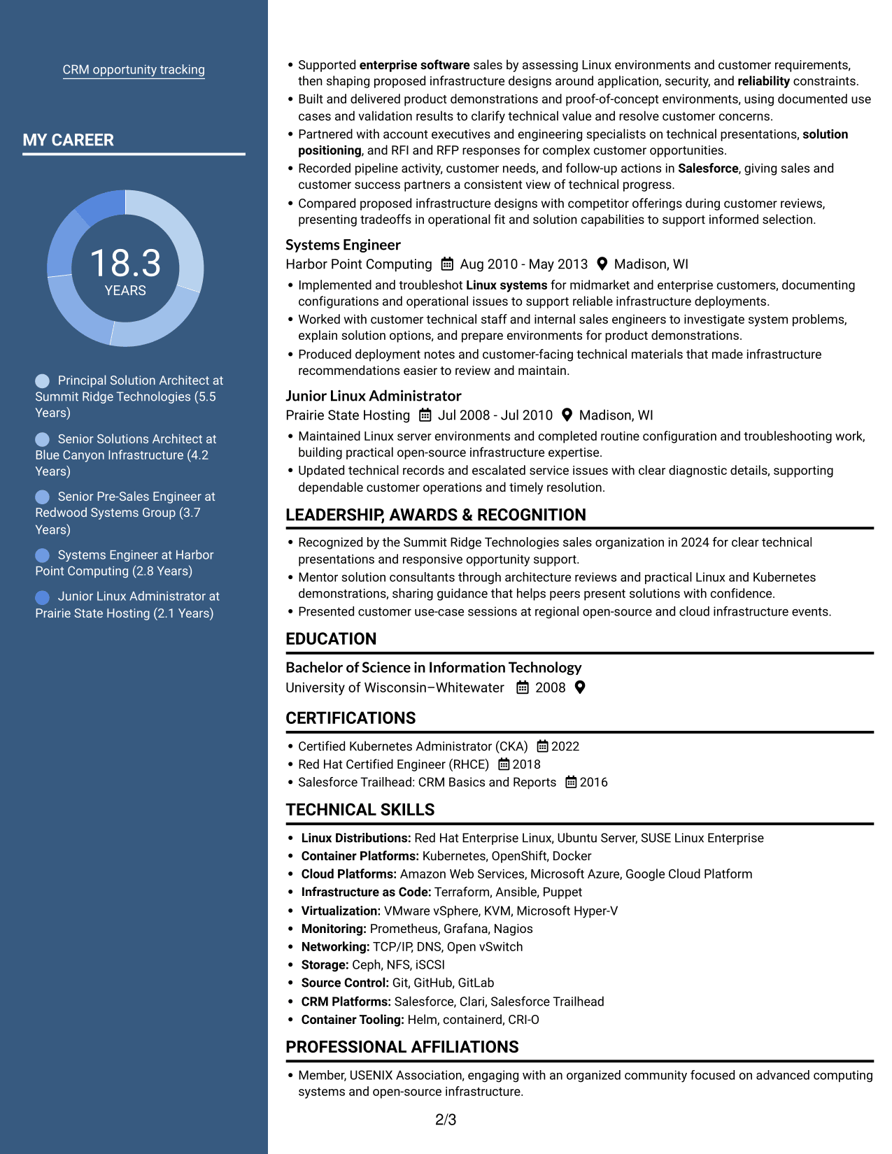 Resume example — page 2