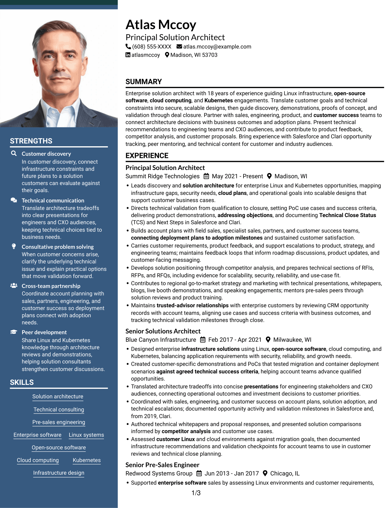 Resume example — page 1