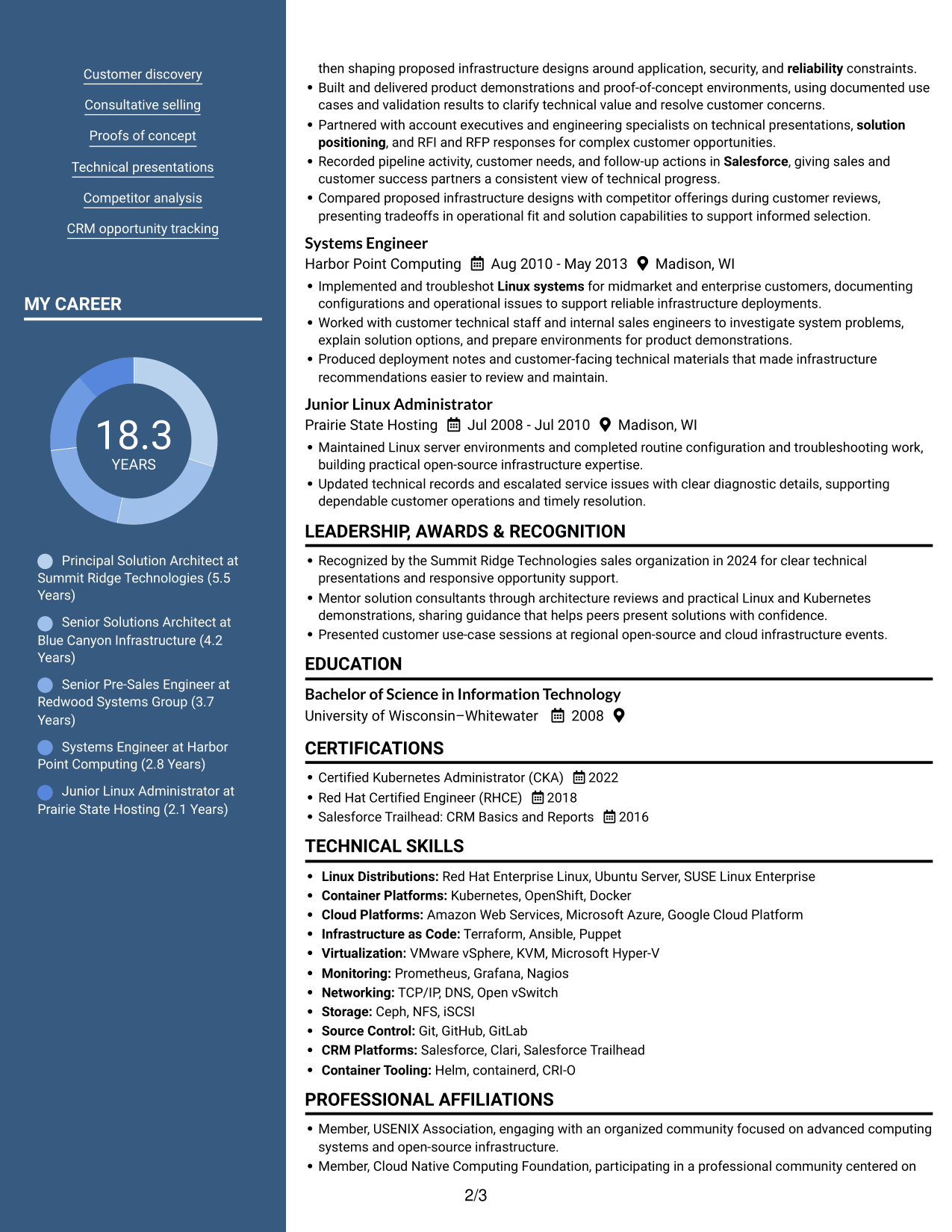 Resume example — page 2