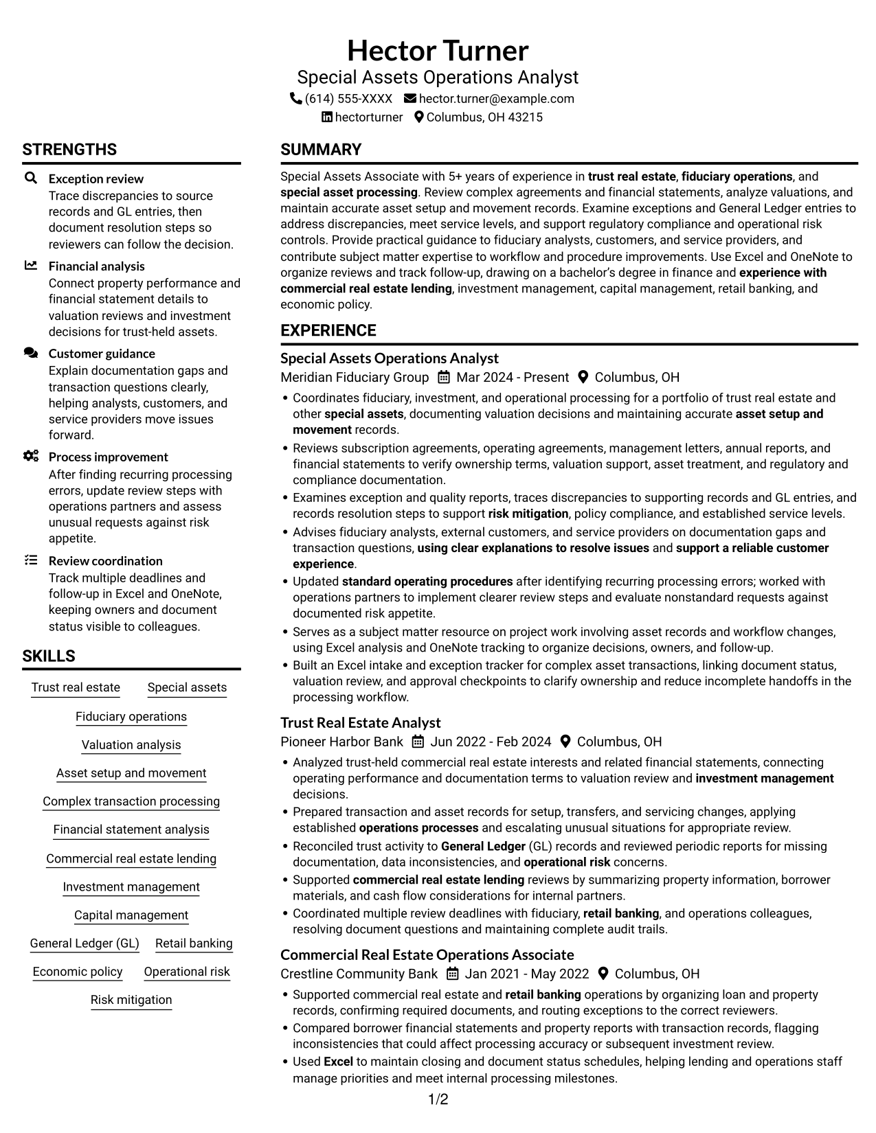 Resume example — page 1