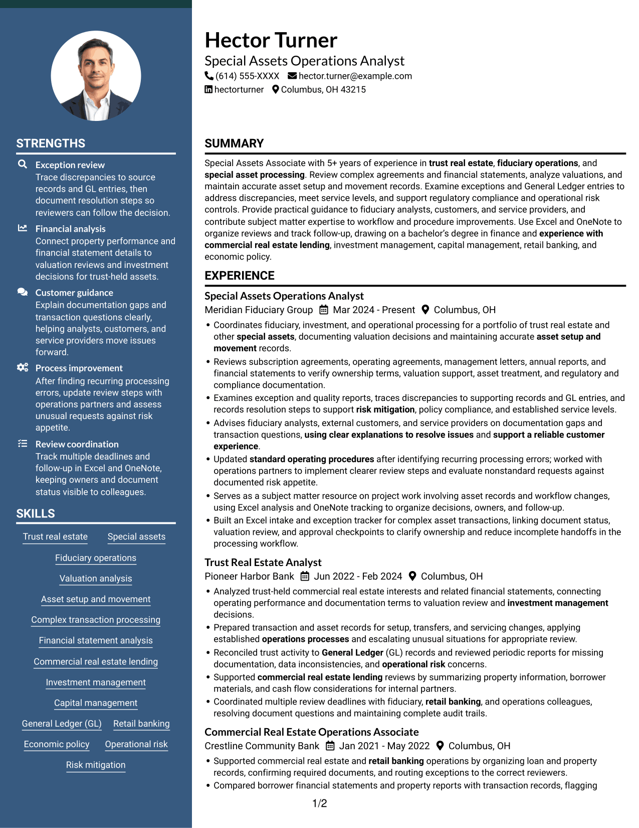 Resume example — page 1
