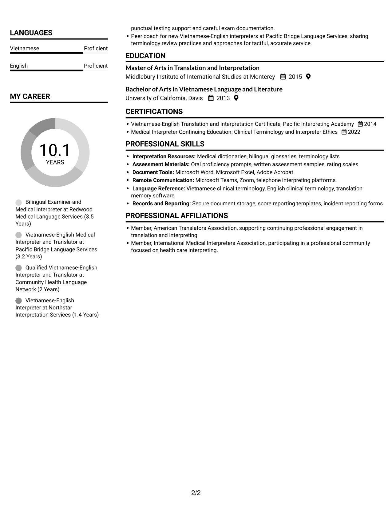 Resume example — page 2