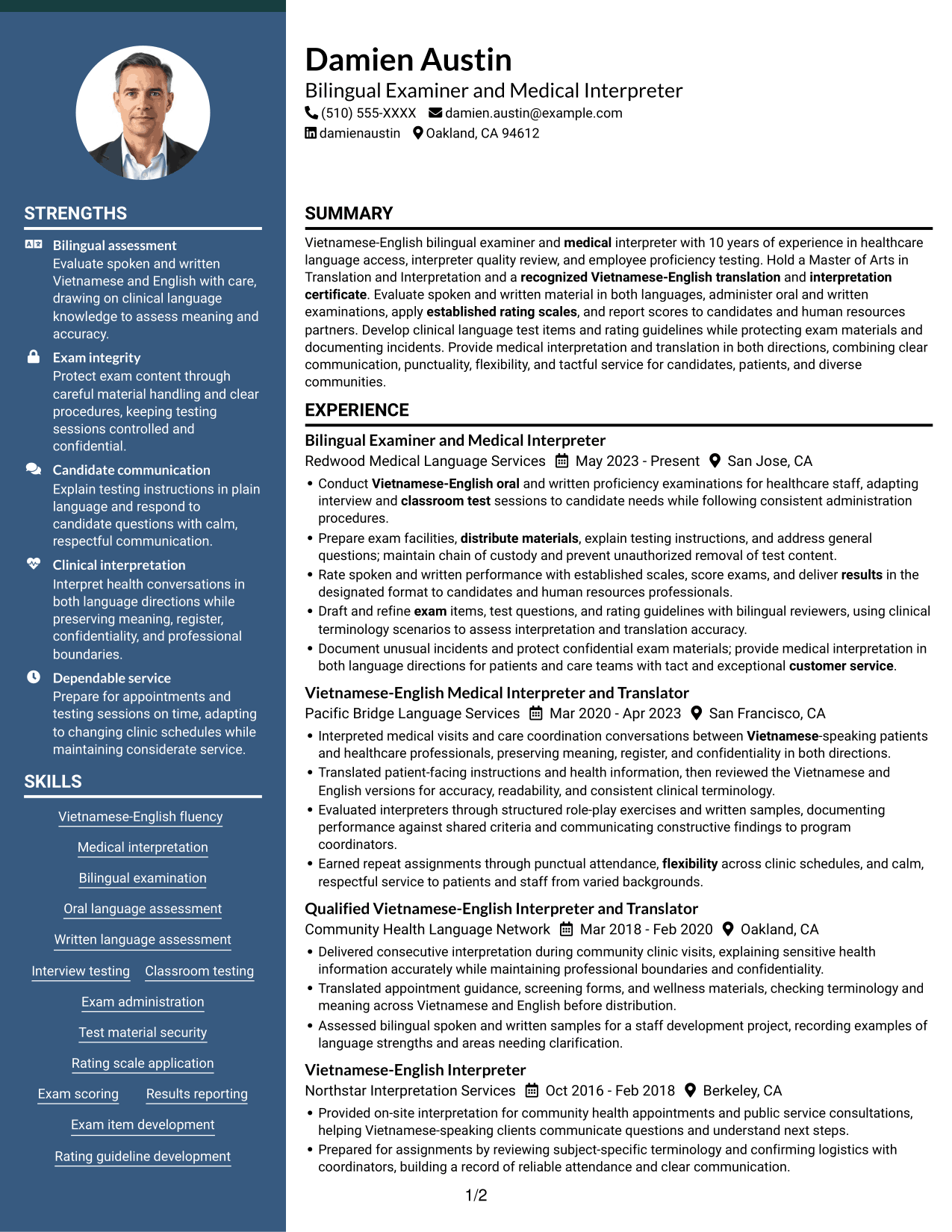 Resume example — page 1