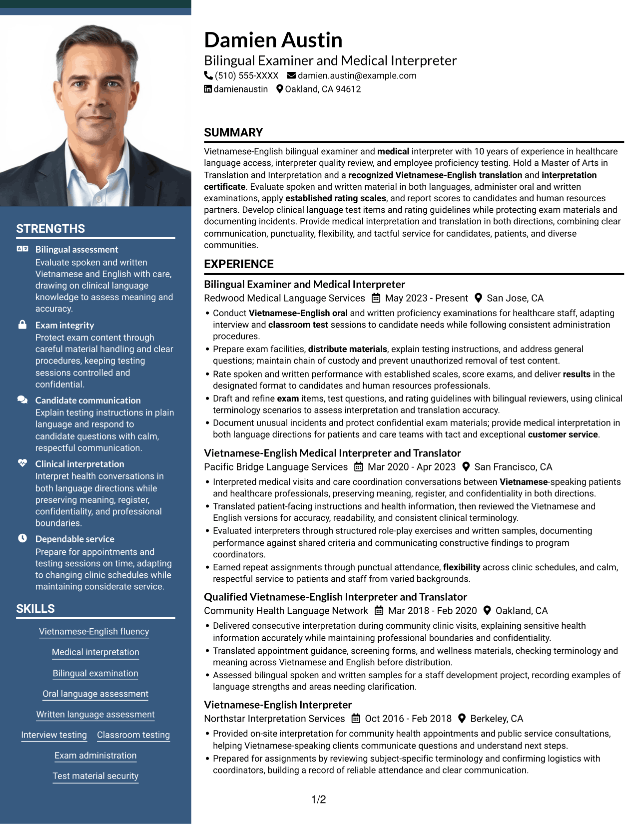 Resume example — page 1