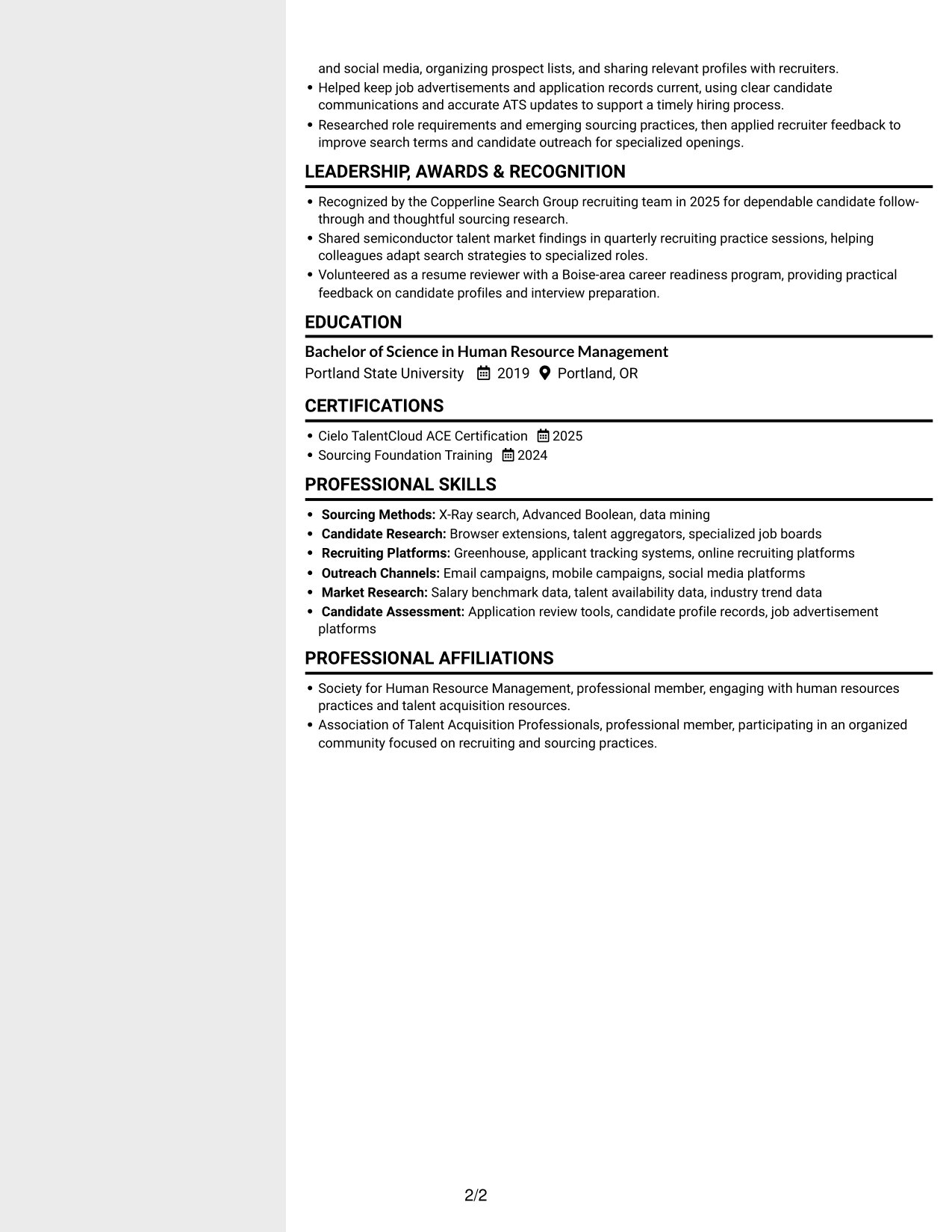 Resume example — page 2