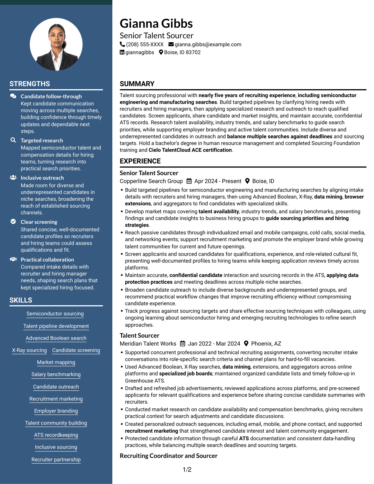 Resume example — page 1