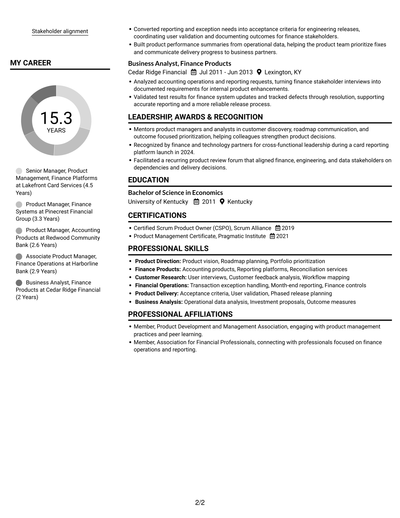 Resume example — page 2