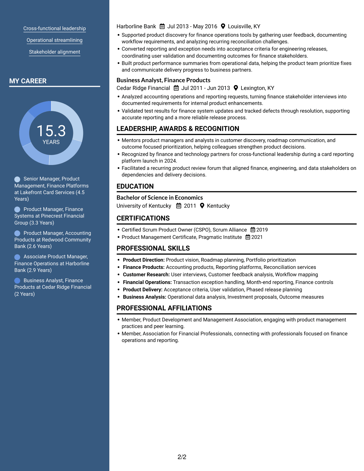 Resume example — page 2