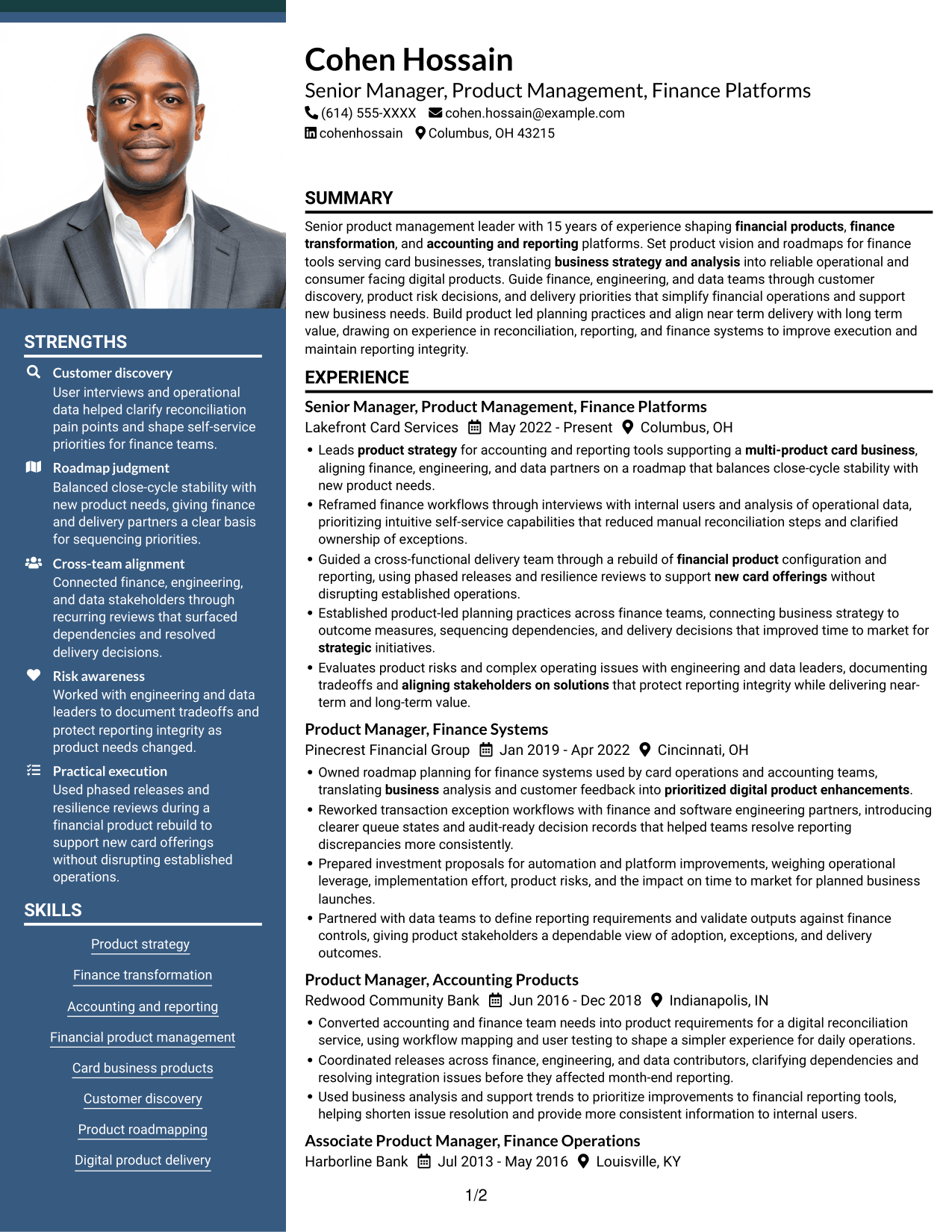 Resume example — page 1