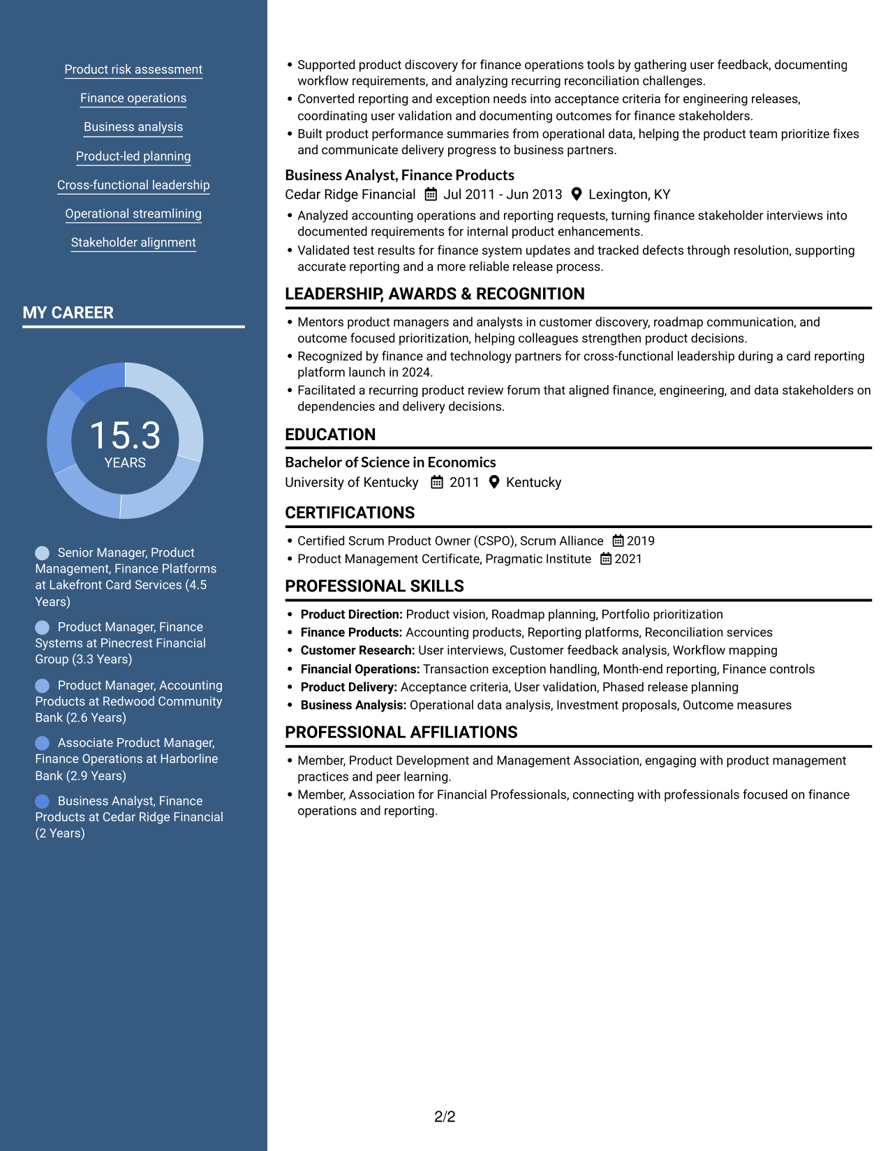 Resume example — page 2